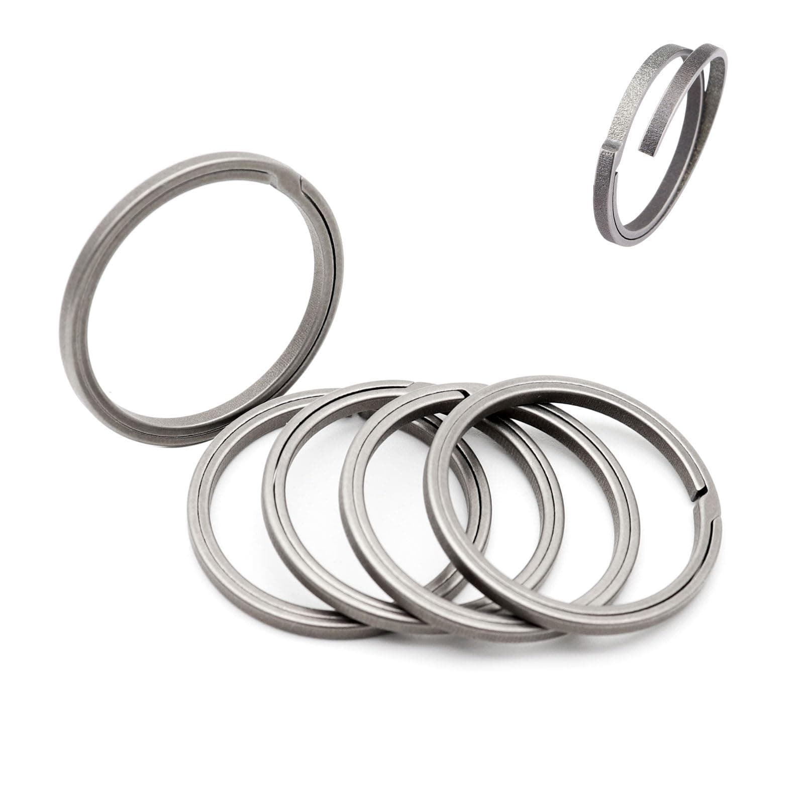 Side Pushing Titanium Key Rings for Key Carabiner Quick Release EDC Split Rings for Keychains Heavy Duty