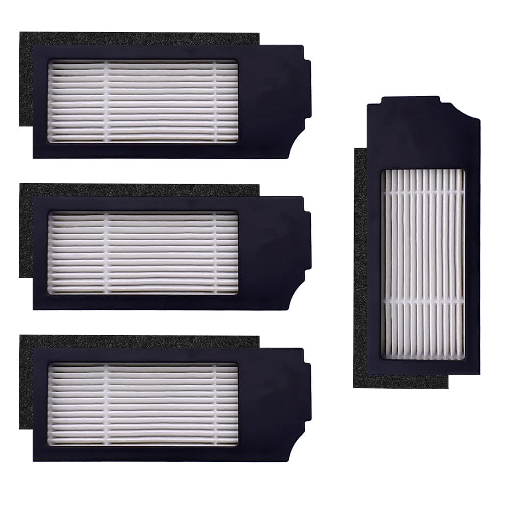 Replacement Filter Sets Compatible with Ecovacs Deebot X1 Plus/Turbo/Omni, T10 Omni/Plus, N20 Series, Robot Vacuums, 4-Pack.