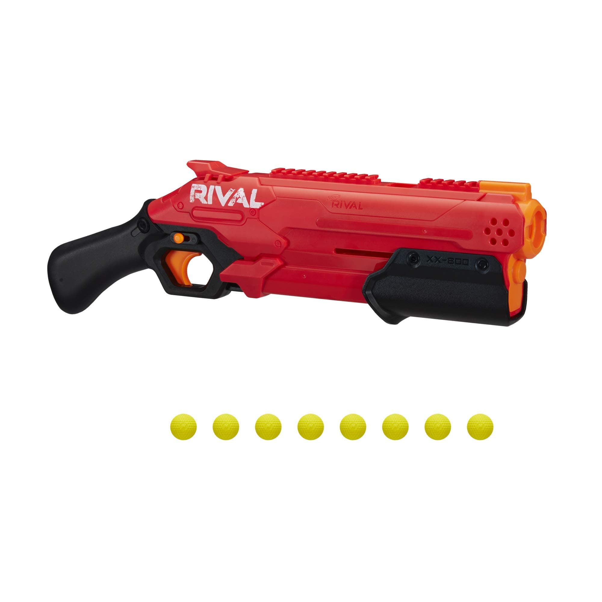 Rival Takedown XX-800 Blaster - Pump Action, Breech-Load, 8-Round Capacity, 90 FPS, 8 Official Rival Rounds - Team Red