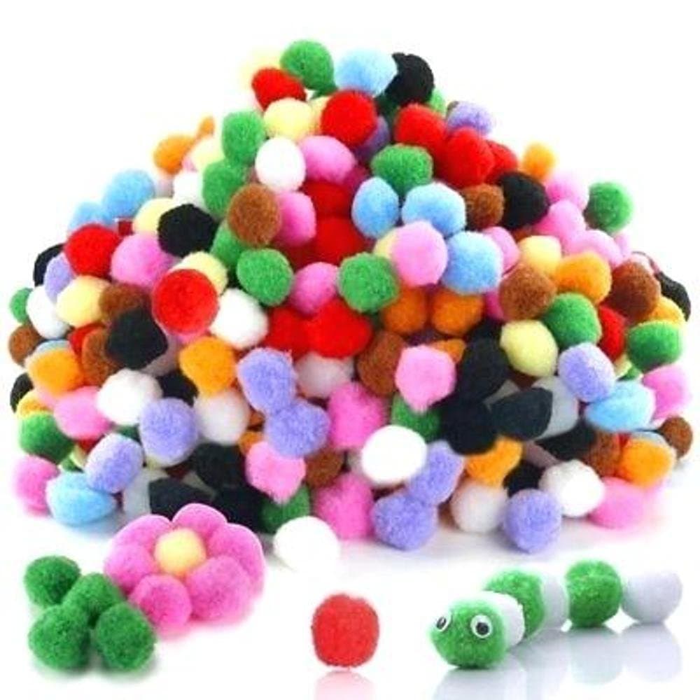 100 pcs. Mini 2cm. Assorted woolen Pompom Balls for Arts and Craft and Home Decor