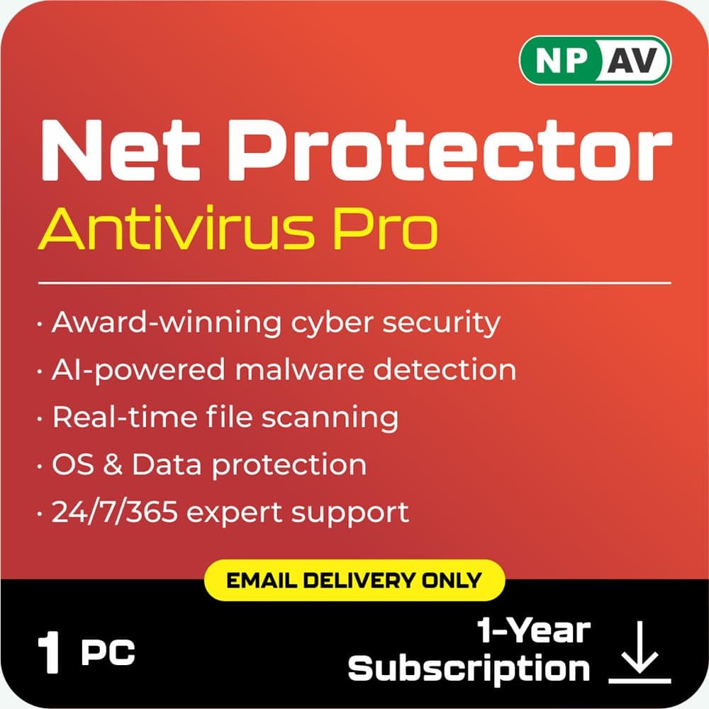 Net Protector Antivirus - Total Security 2026 | Windows PC/Laptop | 1 Year - 1 PC with ZeroVDeepLearn Ai (Email Delivery in 1 Hour - No CD)