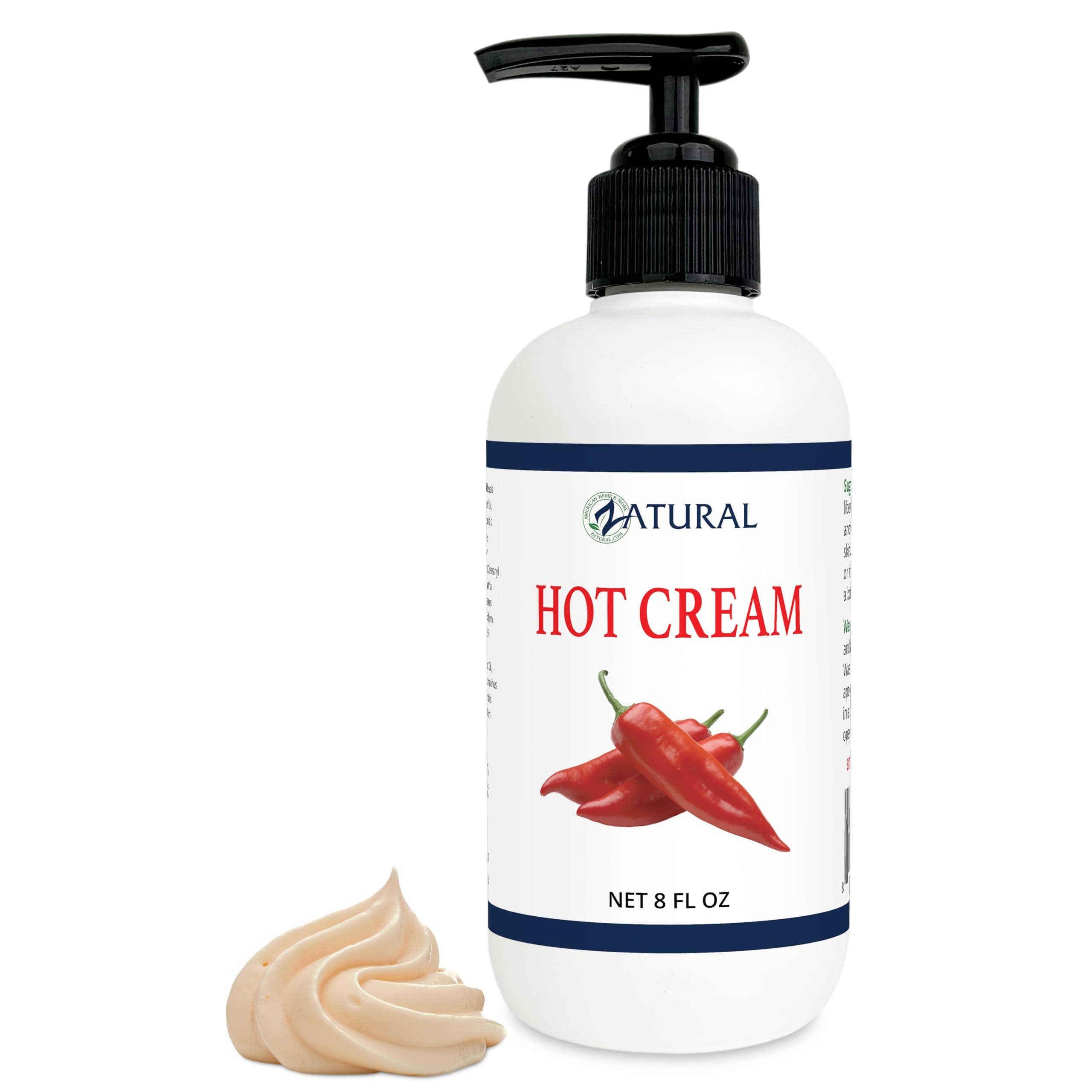 Zatural Hot Cream-Cellulite Cream-Muscle Rub-Body Wraps-Belly Fat-Skin Firming & Weight Loss-Professional Therapeutic Grade-Doctor Formulated (Pump)