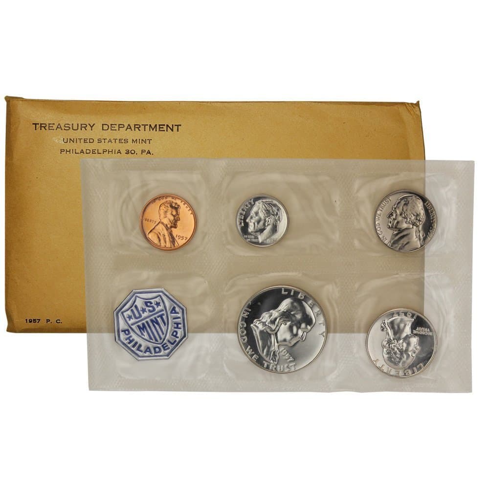 1957 US Proof Set in Original Envelope & Sealed Plastic