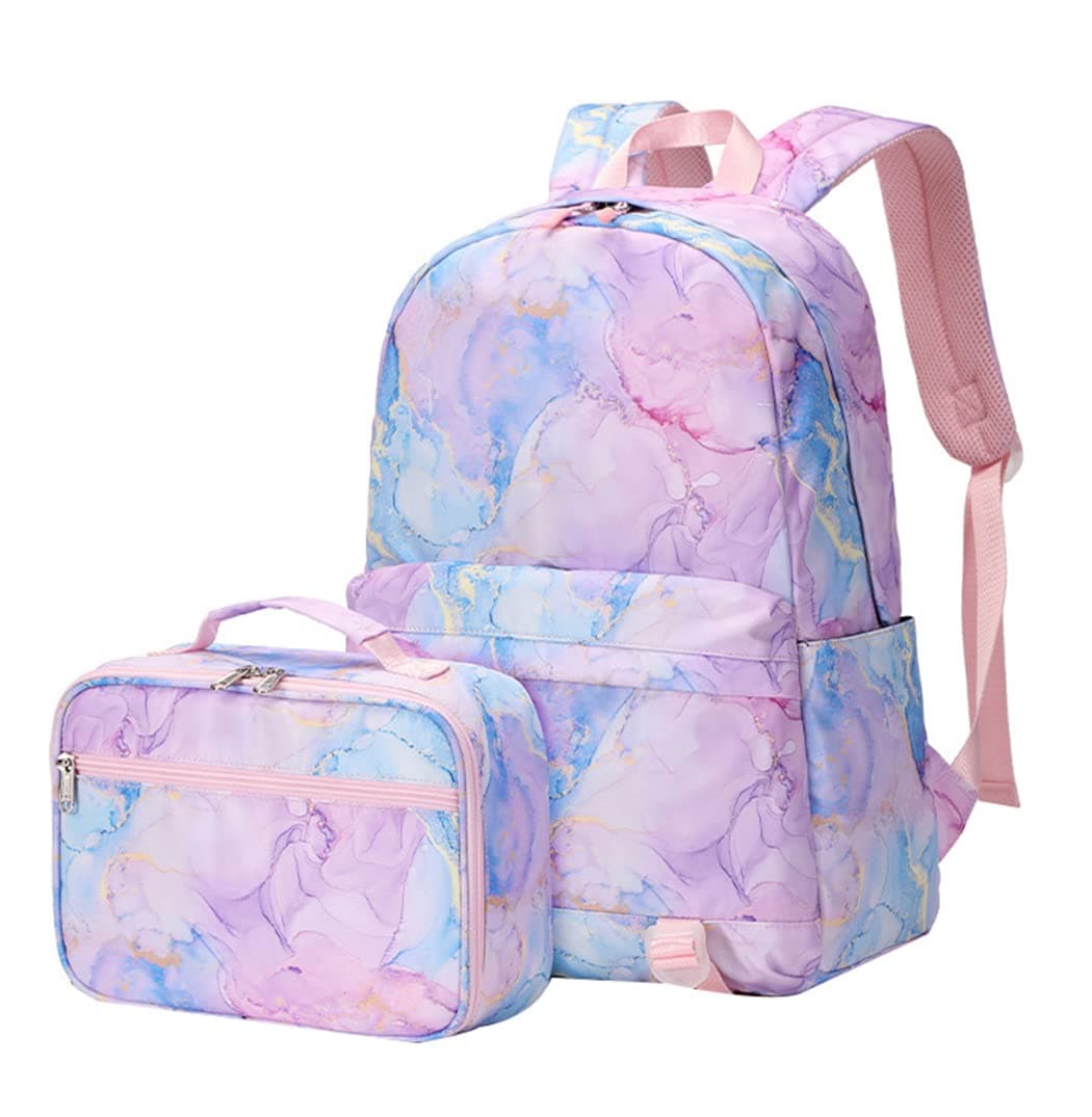 Junior high school Backpack Sets 2Pcs Daypack with Lunch case Girls Middle school Bag