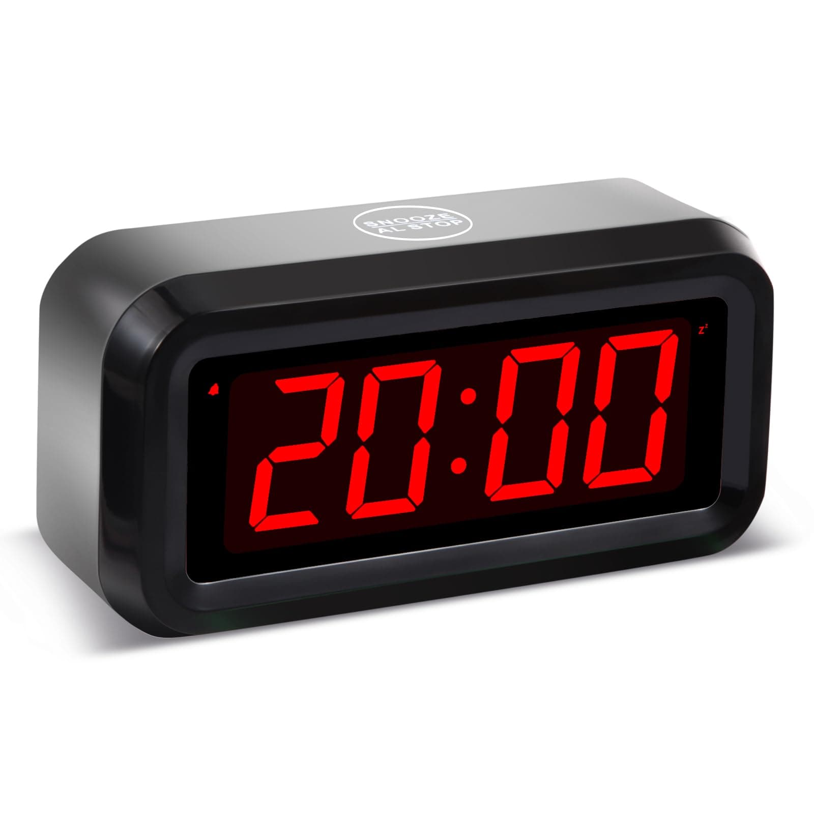 Small Wall/Shelf/Desk Digital Clock Only Battery Operated with 1.2" Large Display. 4pcs Batteries Can Keep The Time Display Day and Night for More Than One Year (Black)