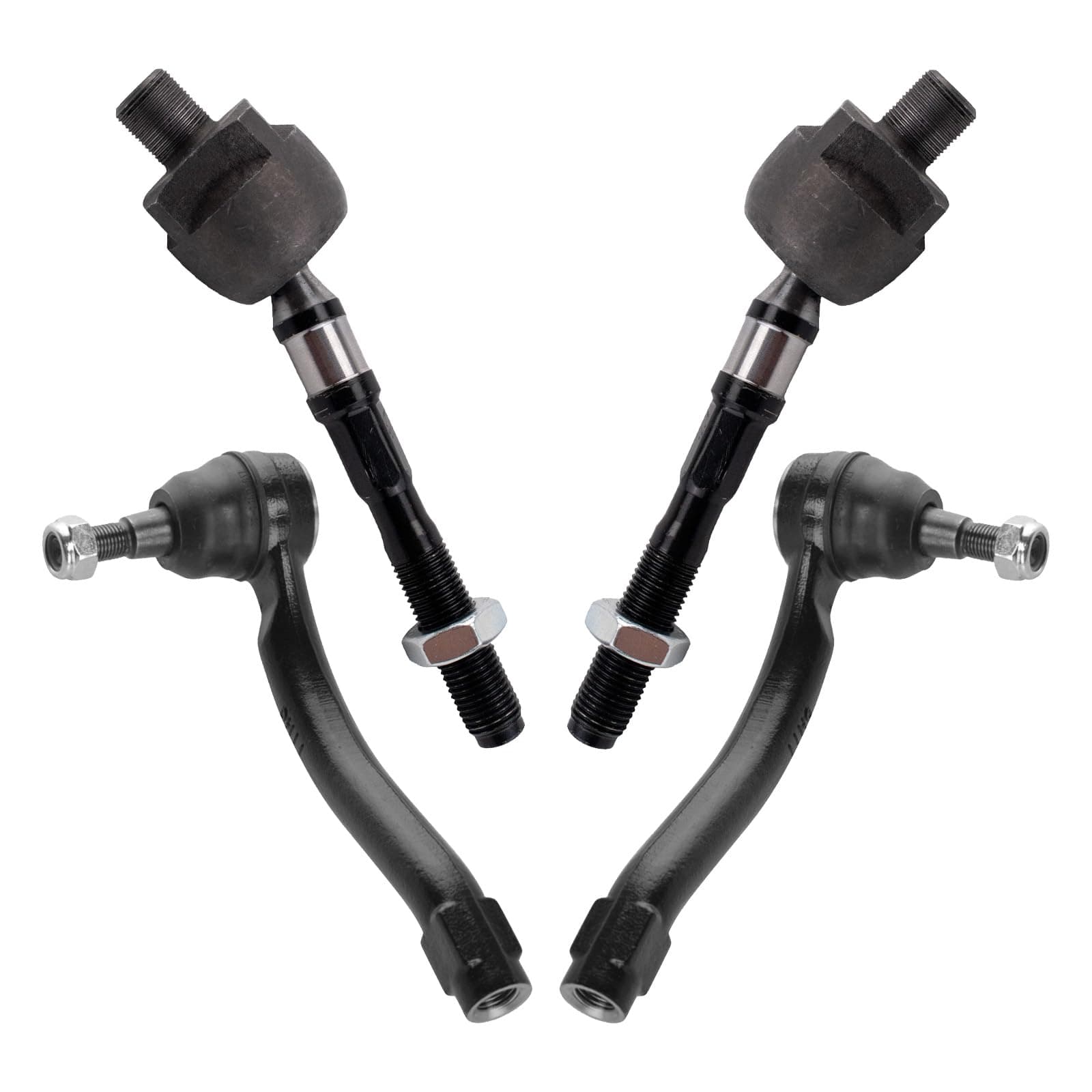 TRQ Front Inner and Outer Tie Rod Set Compatible with 2011-2012 INFINITI G25 G37 2015 Q40