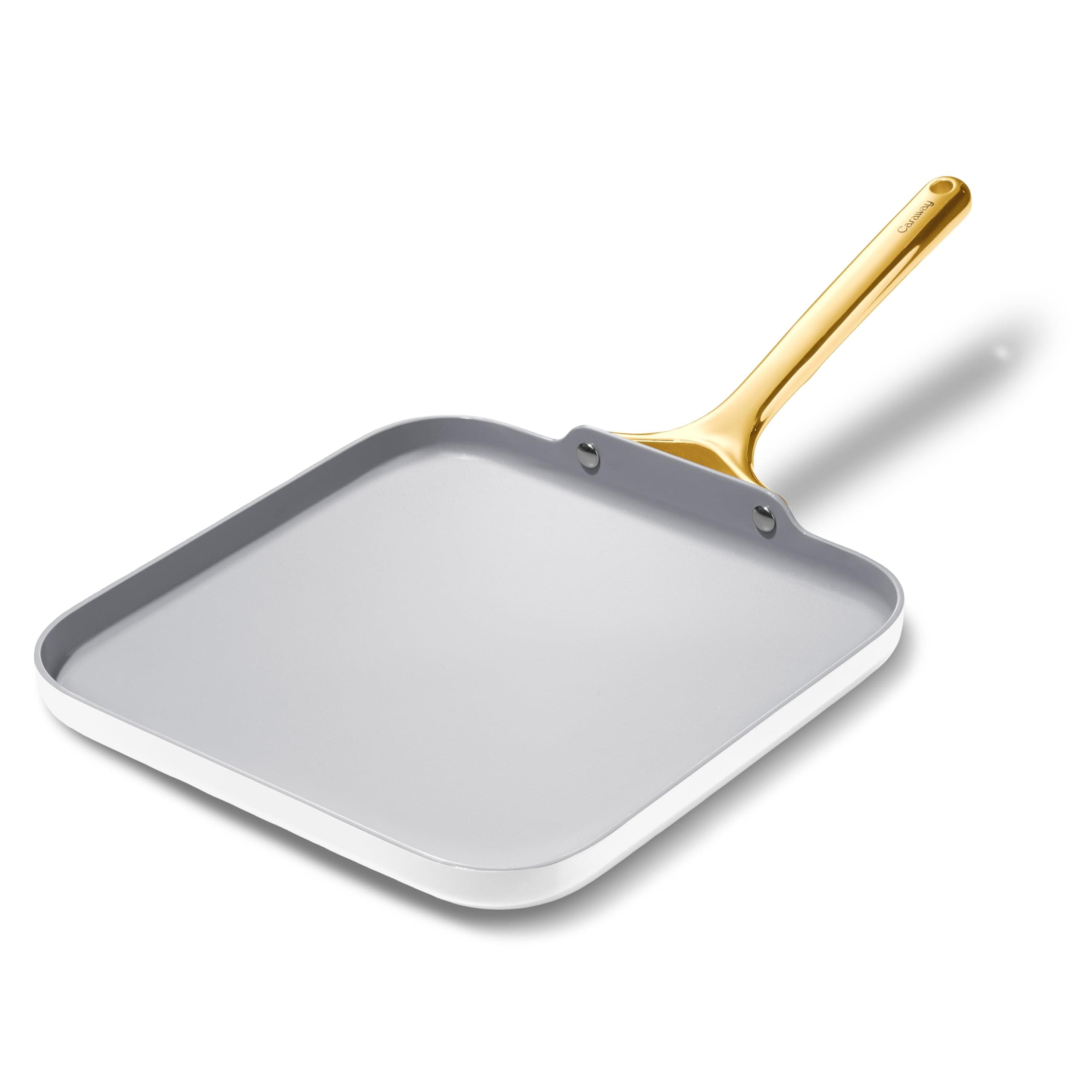 Square Griddle Pan - 11” Square Pan - Non-Stick Ceramic Coated - Non Toxic, PTFE & PFOA Free - Oven Safe & Compatible with All Stovetops - White