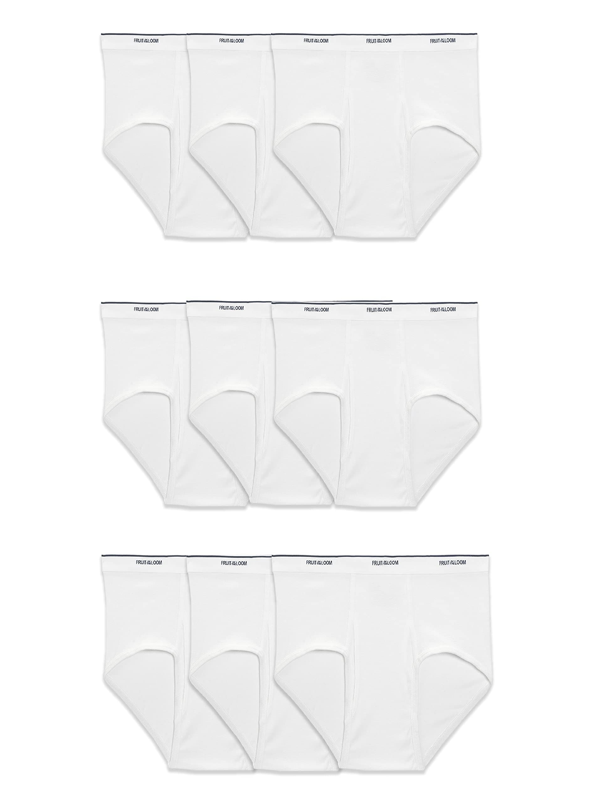 Men's 9 Pack Brief, White, Large