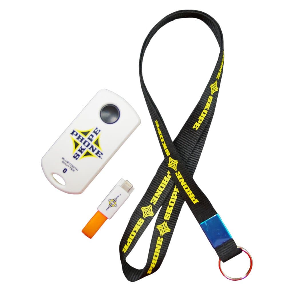 Phone Skope Bluetooth Shutter Remote and USB Keychain Charging Cable (Compatible with iPhone and Android)