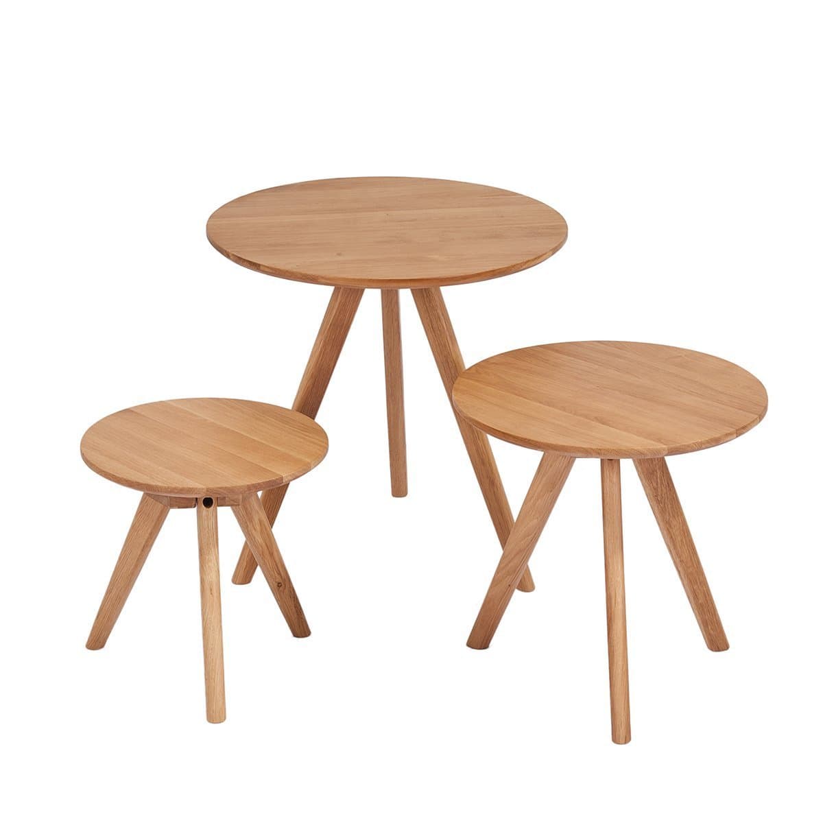 LSCUKOO Clearance Coffee Table Set, Stacking End Side Table with Modern Design (Solid Wood, Set of 3)