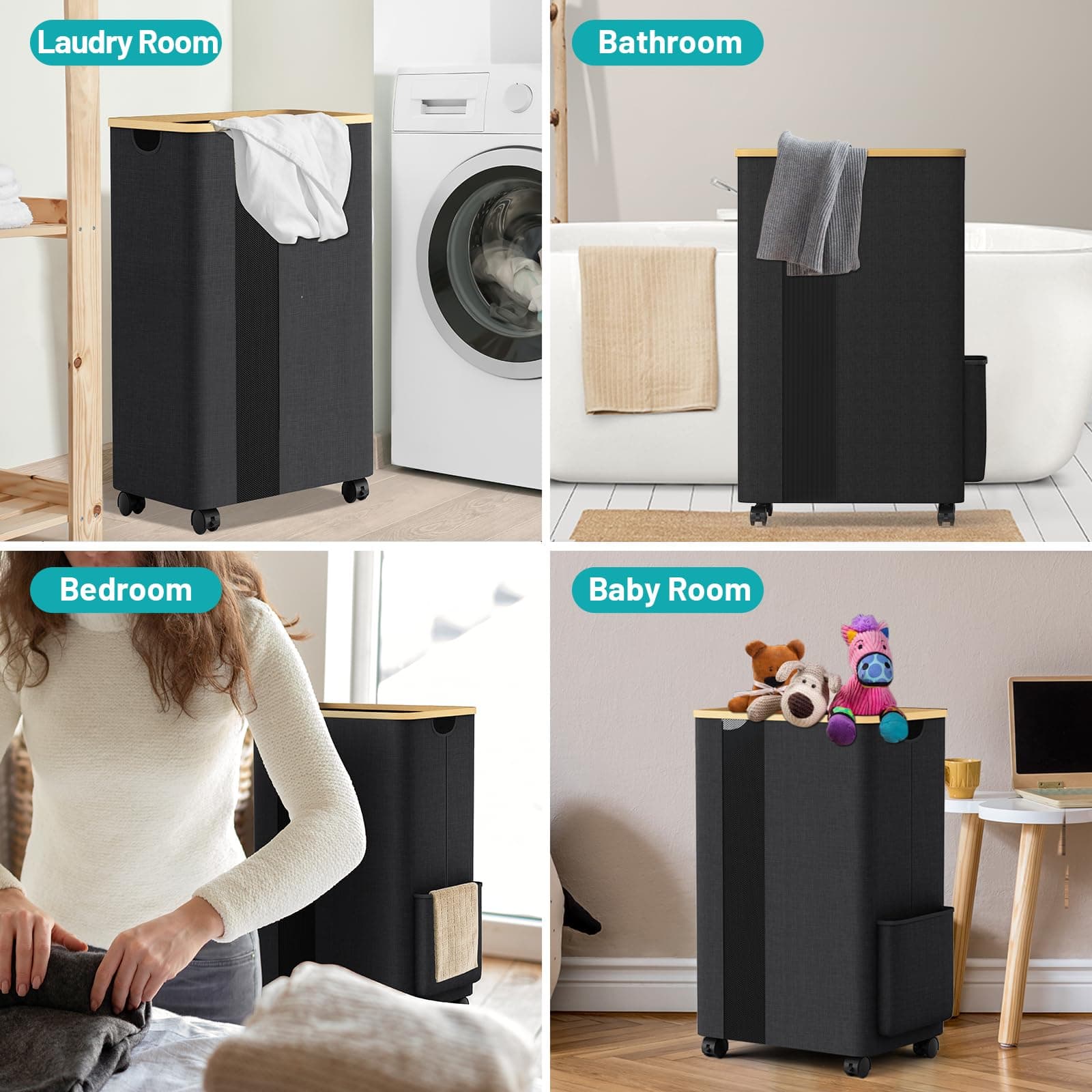 BlissTotes Laundry Baskets 75L Grey