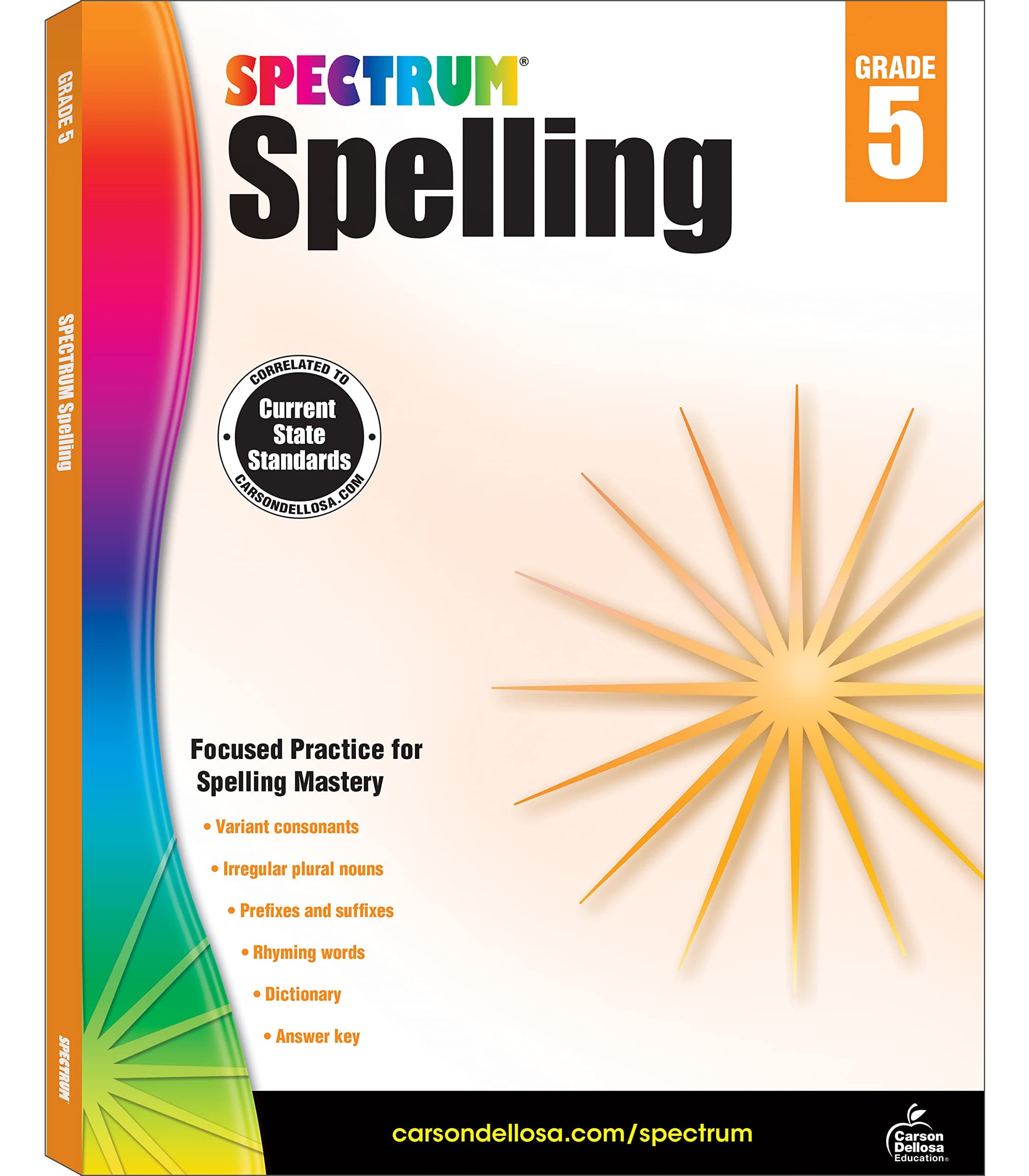 Spectrum Grade 5 Spelling Workbook, Rhyming Words, Dictionary Skills, Prefixes, Suffixes, Vocabulary, Grammar, and More, Language Arts Classroom or Homeschool Curriculum (Volume 32)
