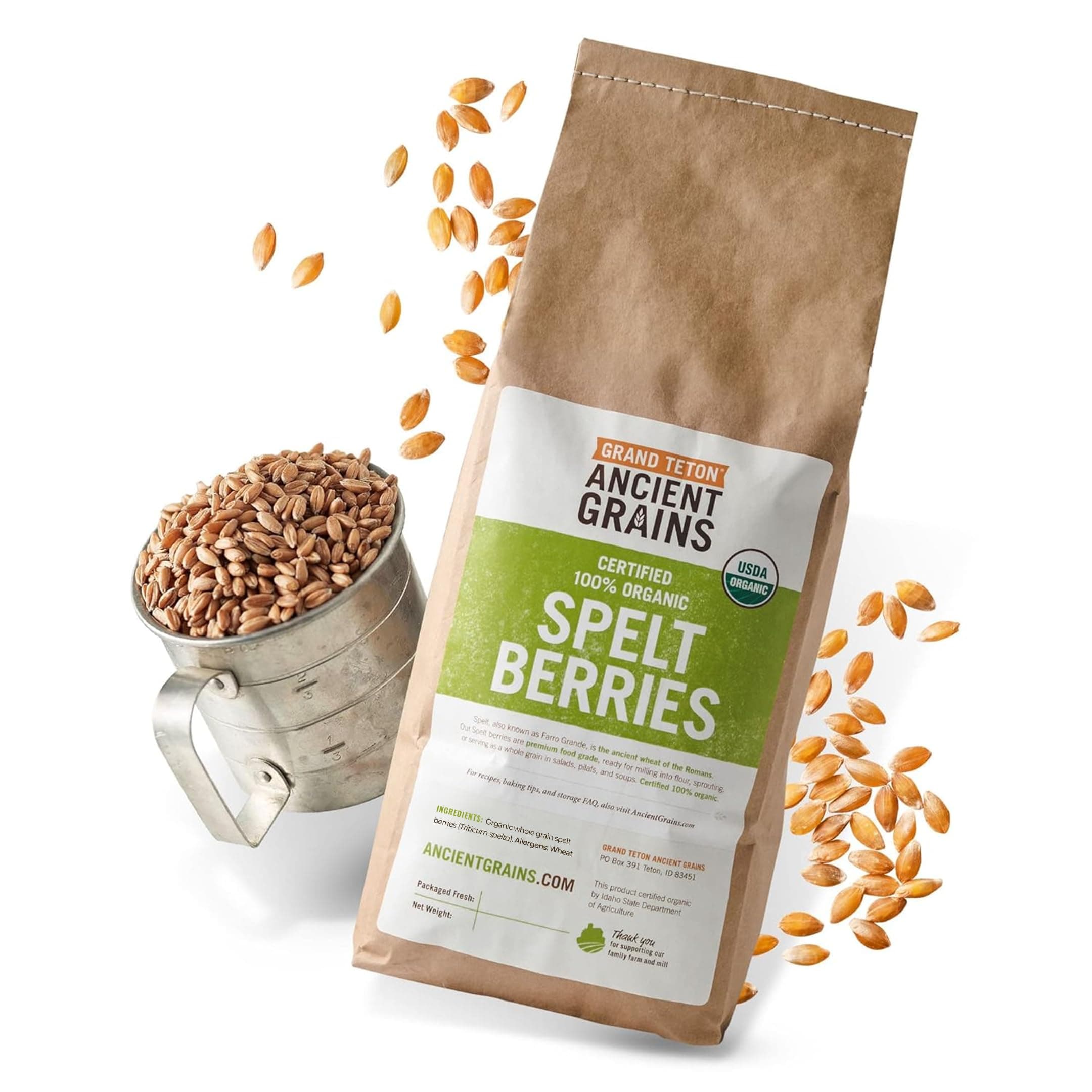 Organic Spelt Berries - 5 lbs