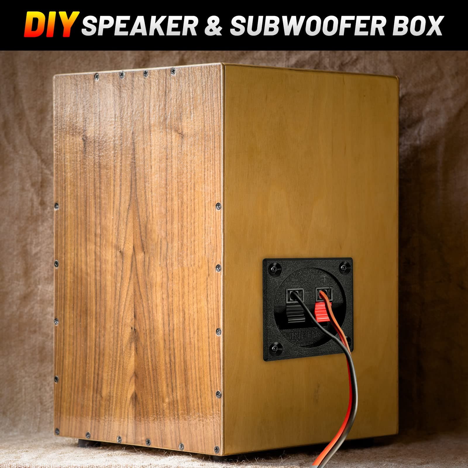 Speaker Terminal Cup 4PCS Square Express Spring Clip Double Binding Post Screw Wire Car Subwoofer Speaker Wire Terminal Connector-Square