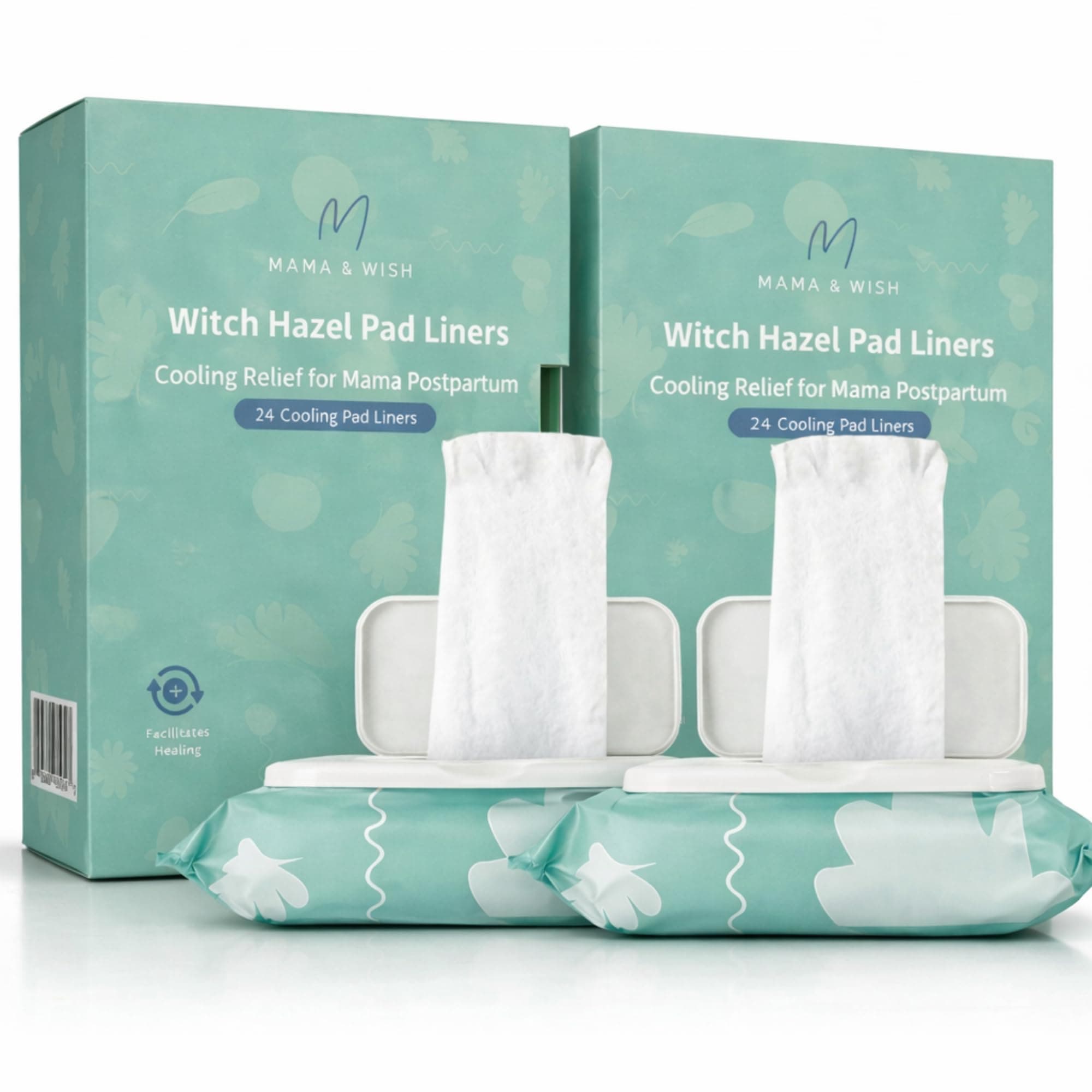Mama & Wish Witch Hazel Pad Liners for Postpartum Care (2-Pack)