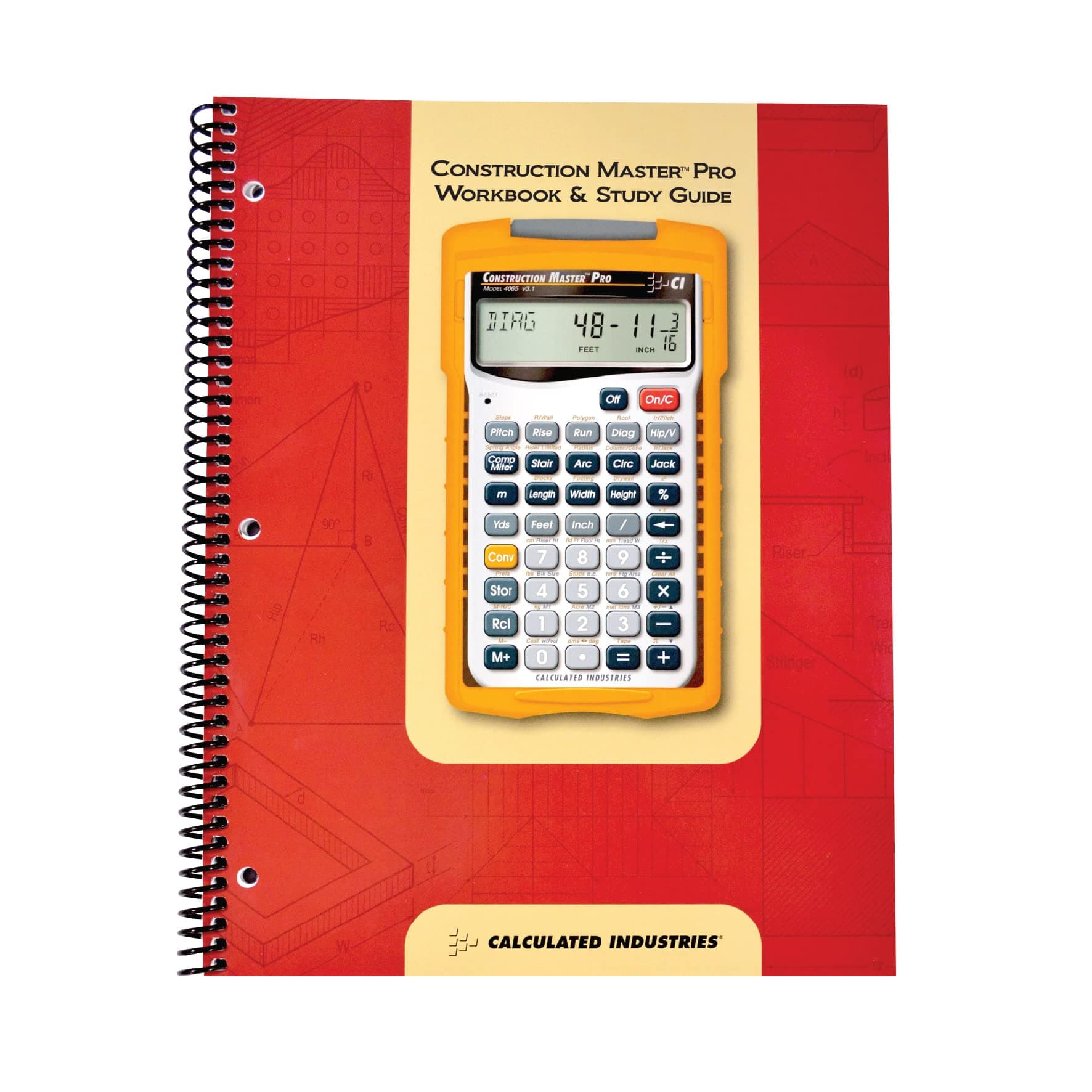 Calculated Industries 2140 Construction Master Pro Workbook and Study Guide | 4 Comprehensive Sections | Site Development | Footings, Slabs, Walls | Framing | Finishing |Practice Problems, Answers