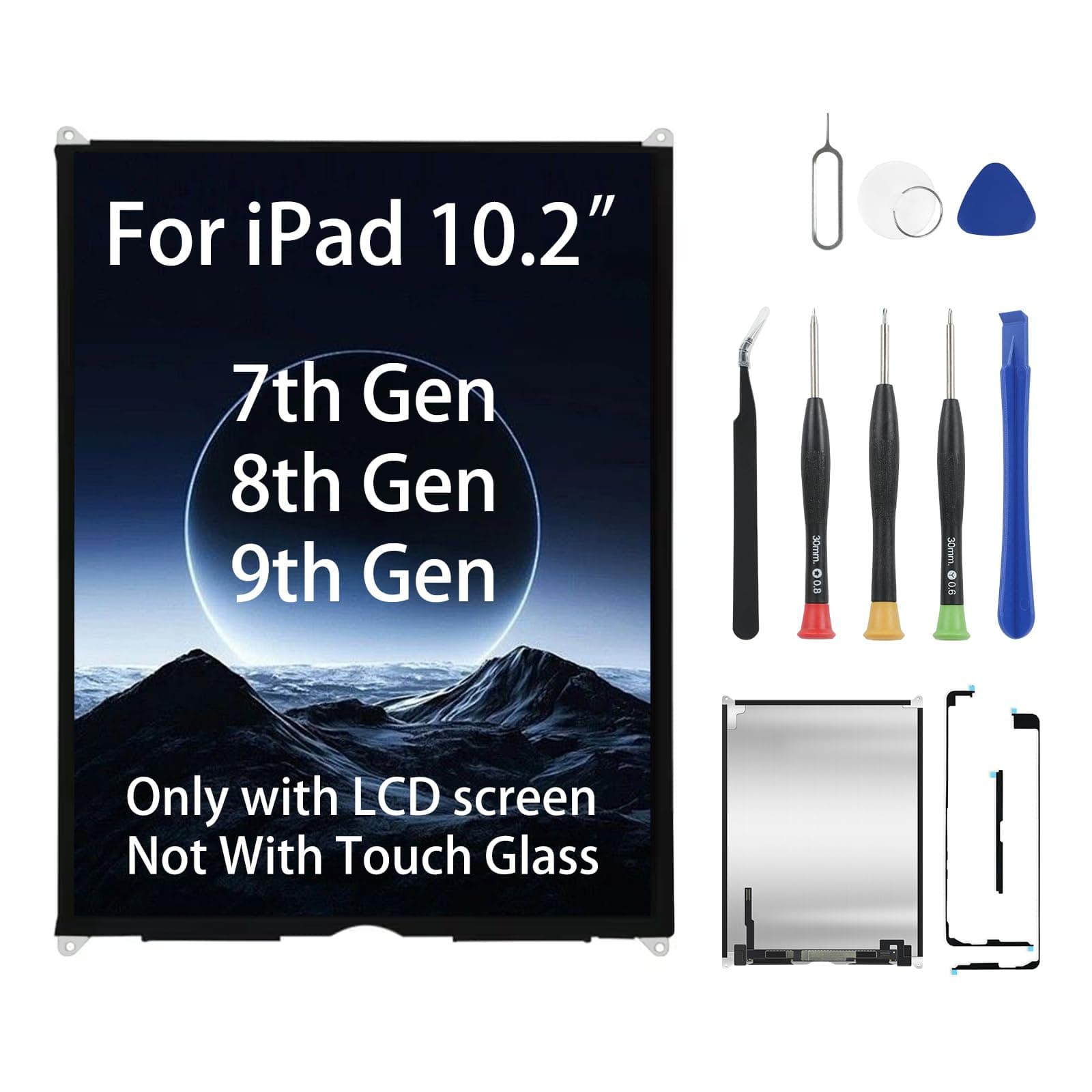 for iPad 7th 8th 9th Gen 10.2" LCD Screen Replacement Display (A2197 A2198 A2200 A2270 A2428 A2429 A2430 A2602 A2603 A2604 A2605) for iPad 7|8|9 Generation Repair Kits (Not Touch Glass)
