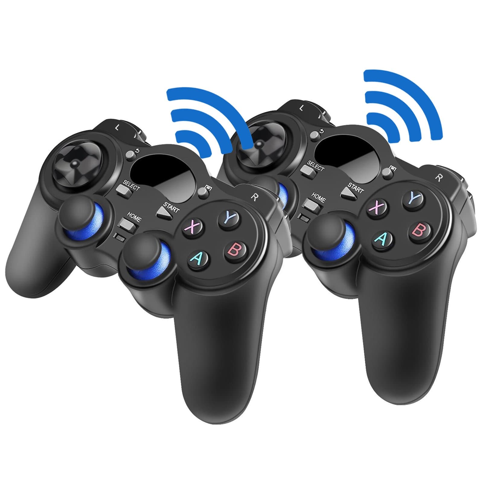 Purpplex 2.4G Wireless Gaming Controller Gamepad Joystick for Android Tablets Phone PC TV - Black - 2 Pack