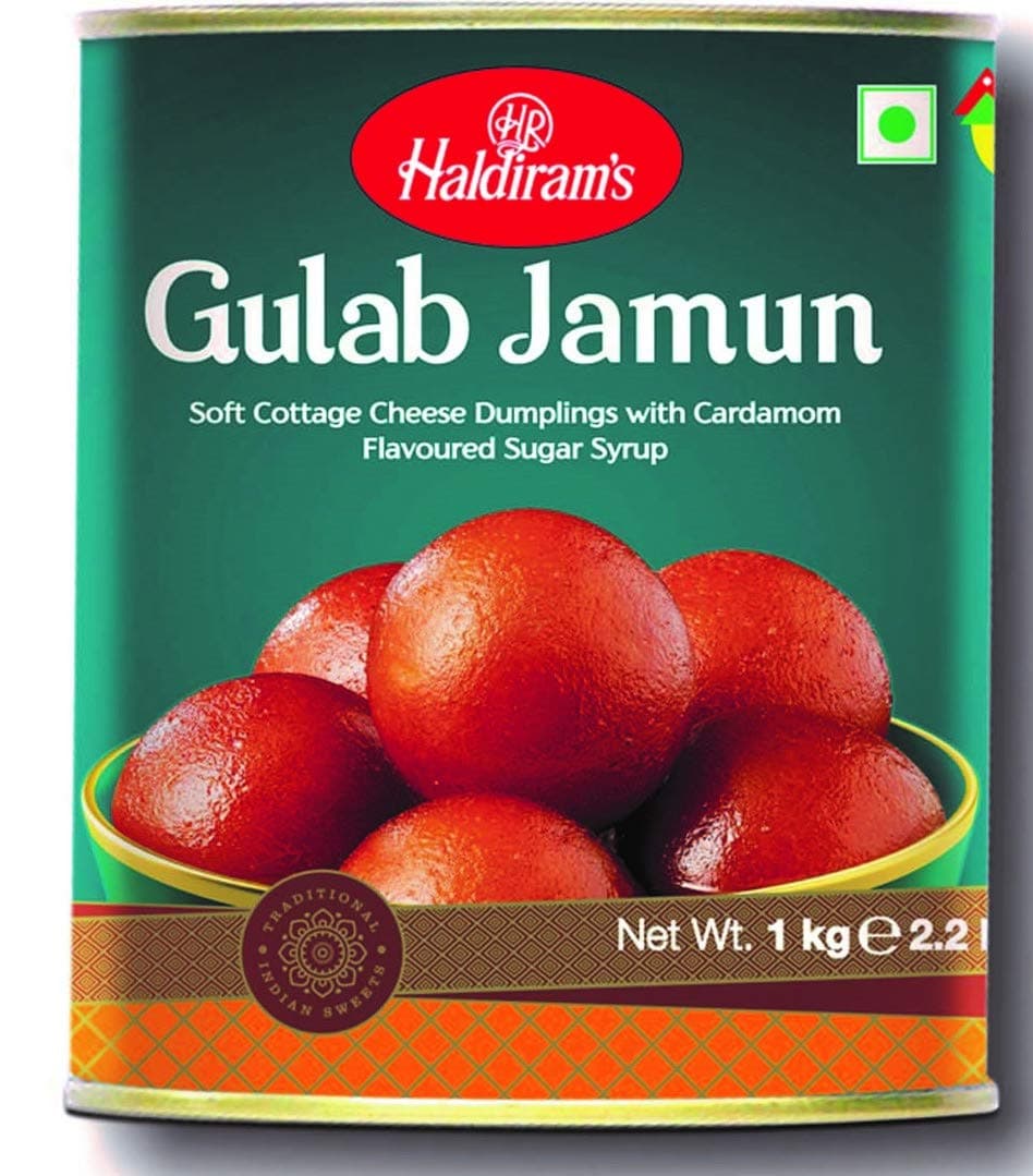 Haldiram's Gulab Jamun Indian Sweet Dessert in Tin 1kg