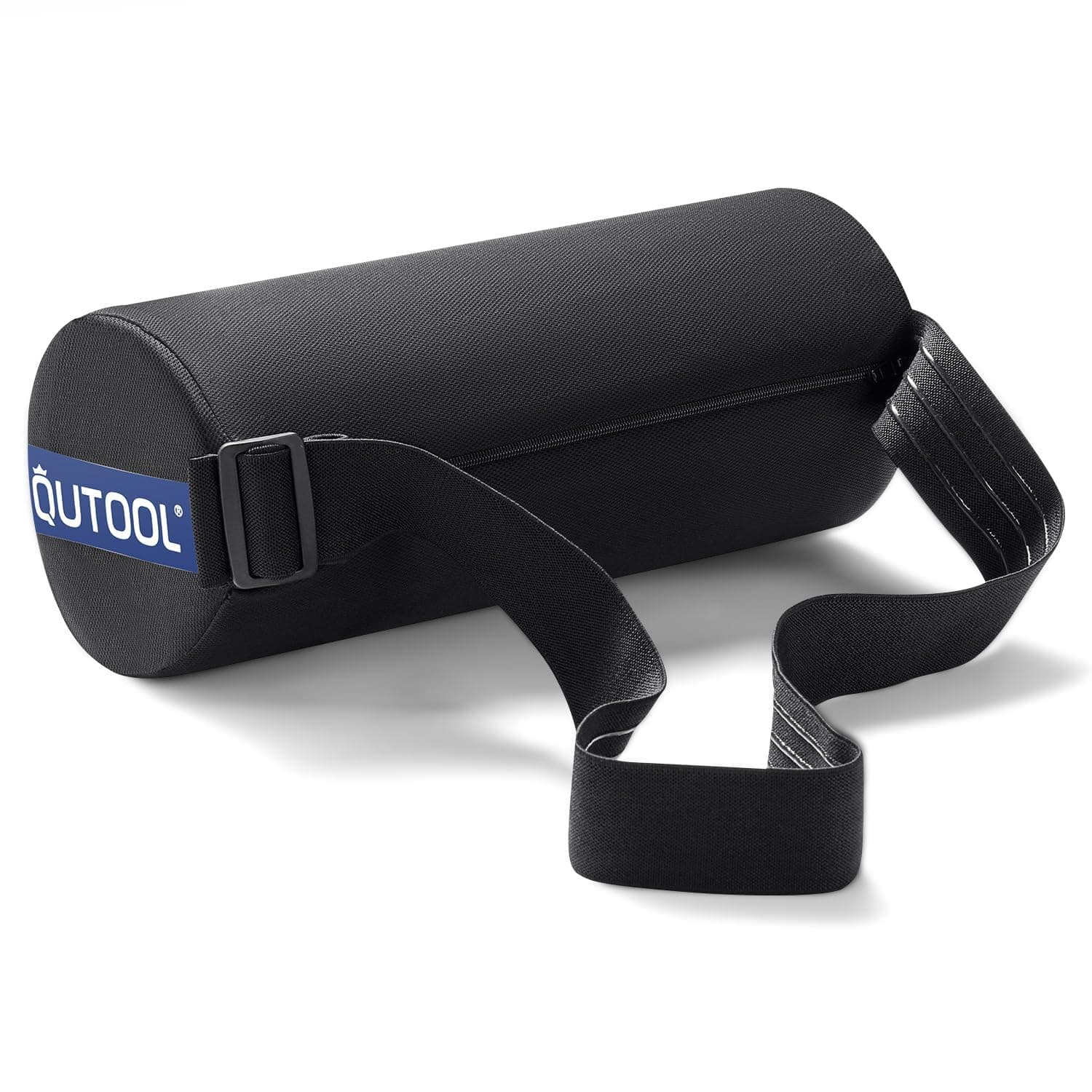 Lumbar Roll Pillow, Memory Foam Lumbar Support for Lower Back, Roll Pillow with Elastic Strap, Removable Washable Cover, Lumbar Support Pillow for Office Chair, Car Seat, Sofa, Couch, Black