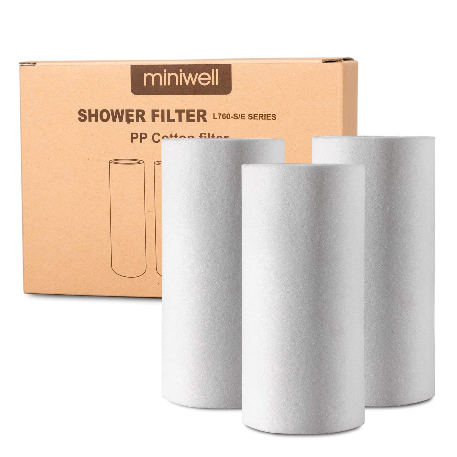 Miniwell Luxury Shower Water Filter with digital screen and Replaceable Cartridges, Shower Head Filter with Double Filters, Remove 99% Chlorine (Shower Filter) (Z Replacement - PP Cotton Filter)