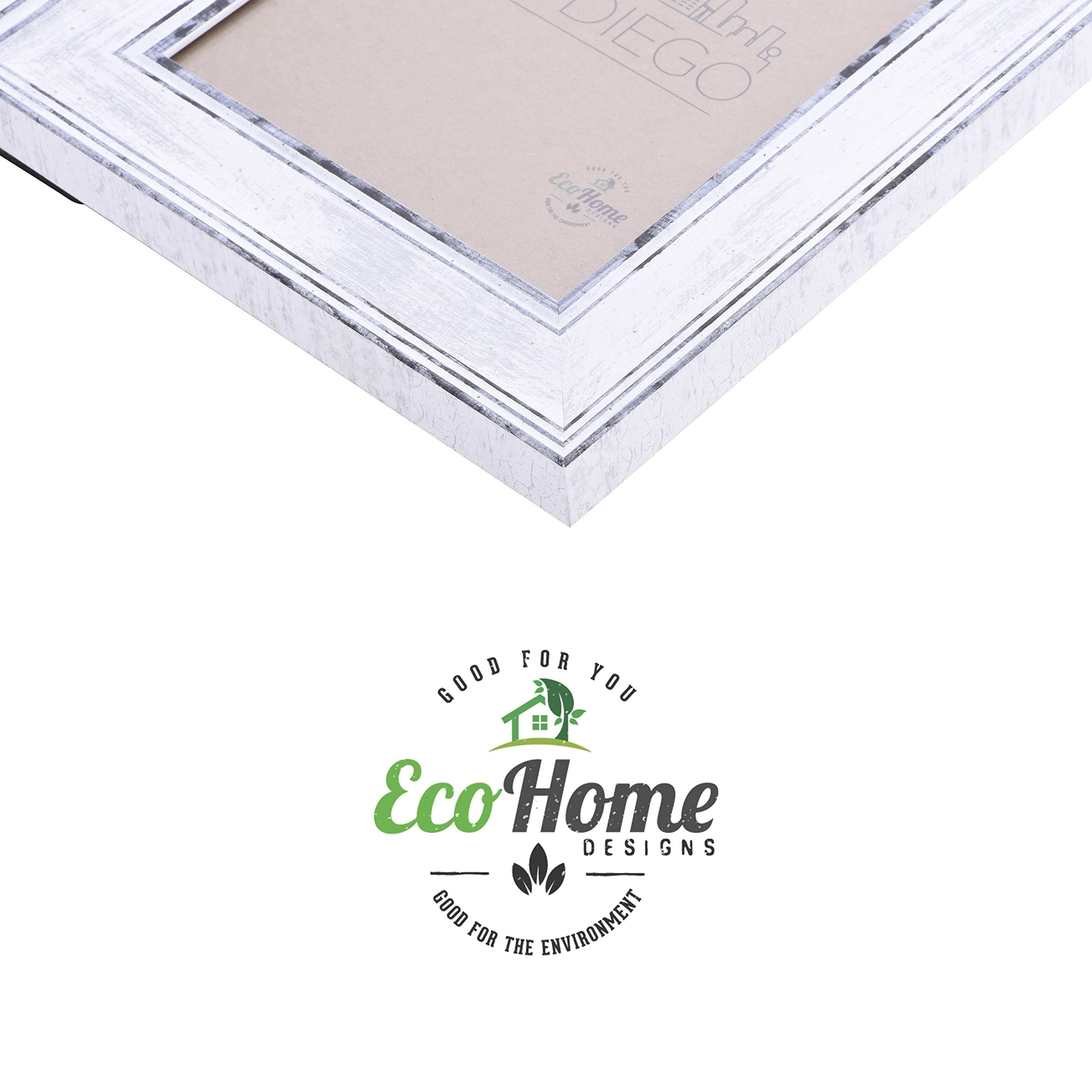 4x6 Picture Frame Distressed White - Mount Desktop Display, Frames by EcoHome
