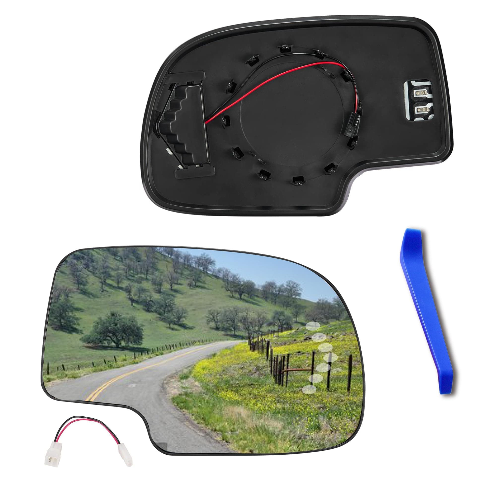 Left Driver Side Mirror Replacement For 2003 2004 2005 2006 2007 Cadillac，Gmc Sierra Accessories，Yukon，Chevy Silverado Accessories With Heated，Rear Holder &Led Turn Signal，Truck Mirrors