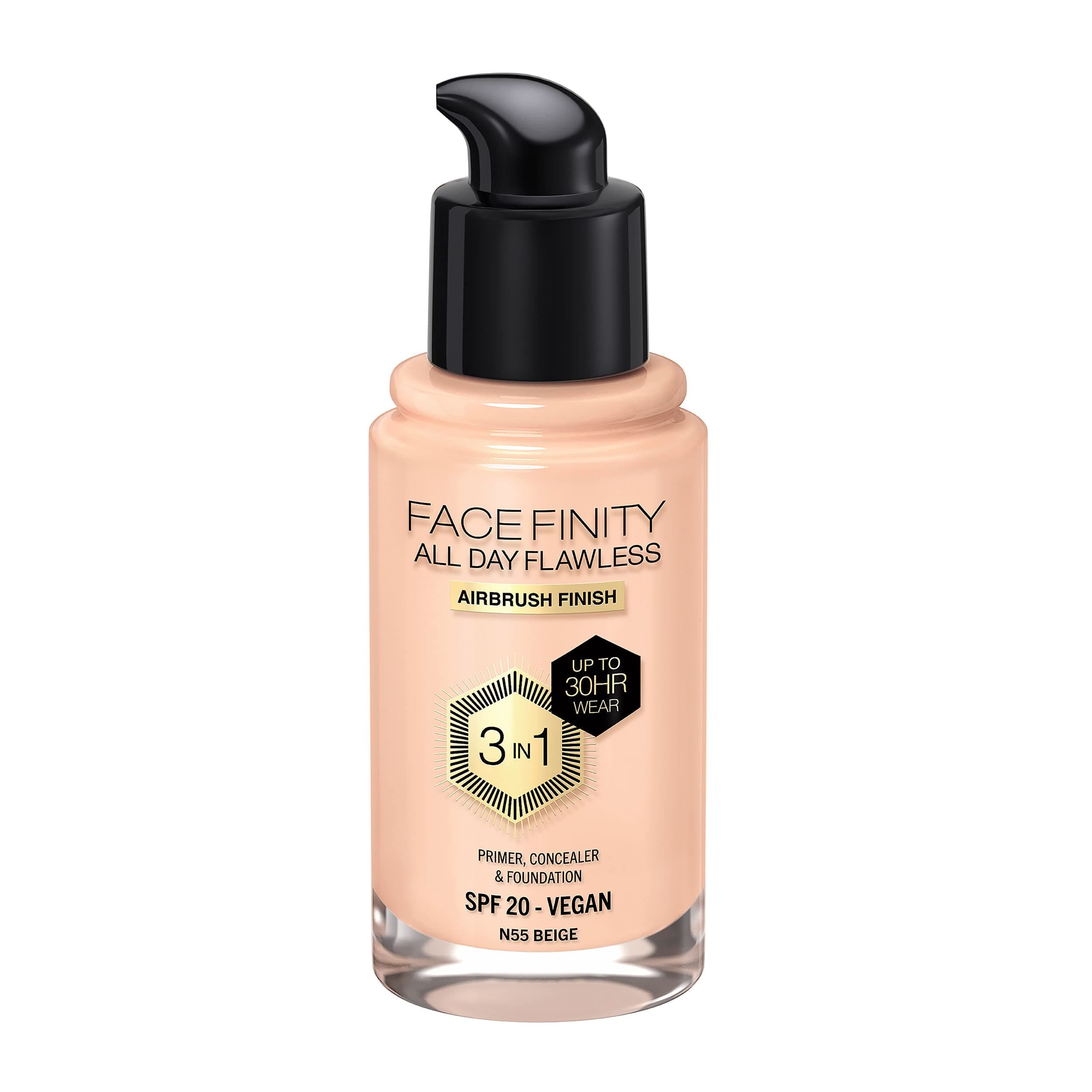 Facefinity All Day Flawless Foundation - N55 Beige, 30ml