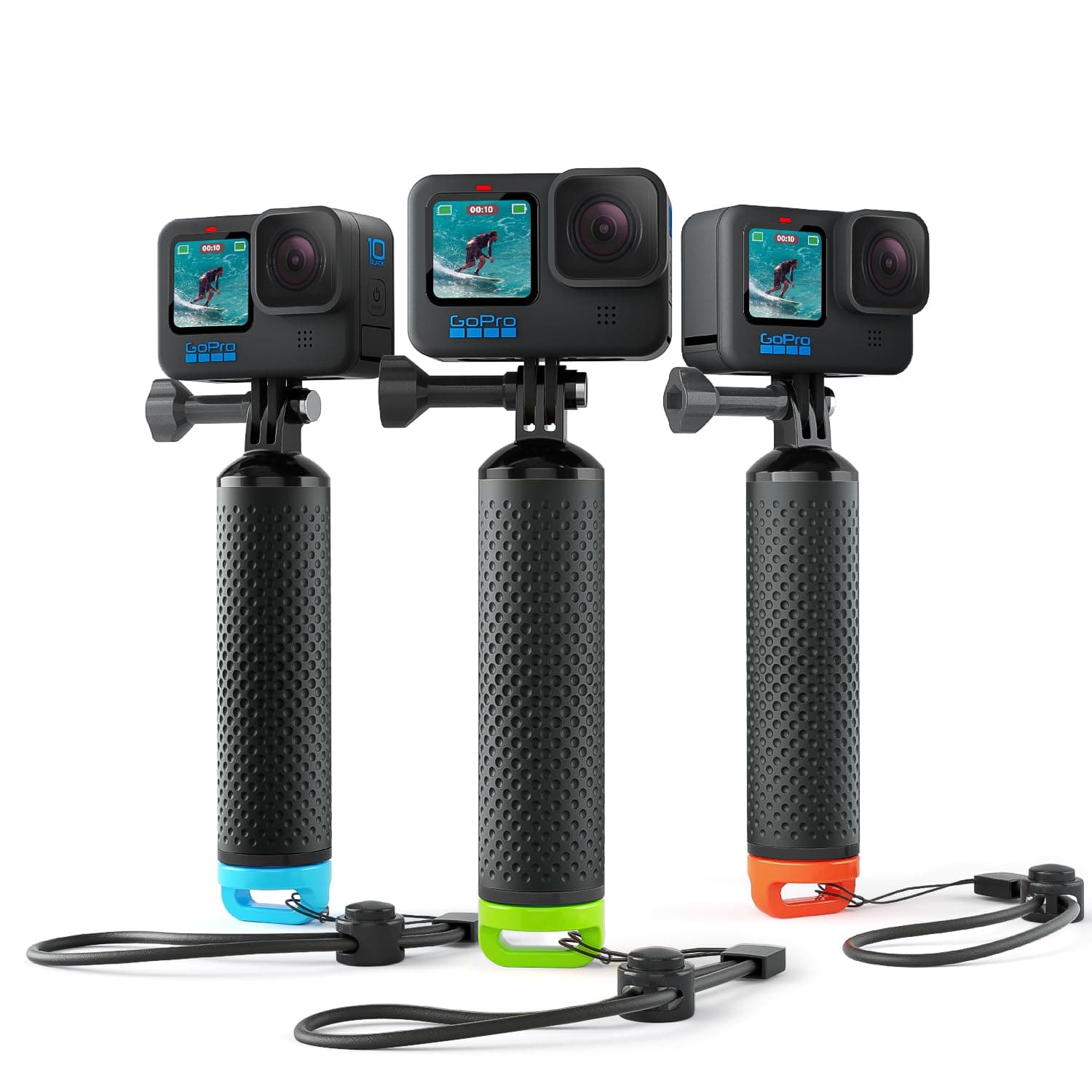 Floating Handle Grip Floaty Stick Waterproof Handler Accessory Compatible with GoPro Hero 13, 12, 11, 10, 9, 8, 7, 6, 5, 4, Session, 3+, 3, Hero(2018), Max, DJI Osmo Action Cameras (Green)