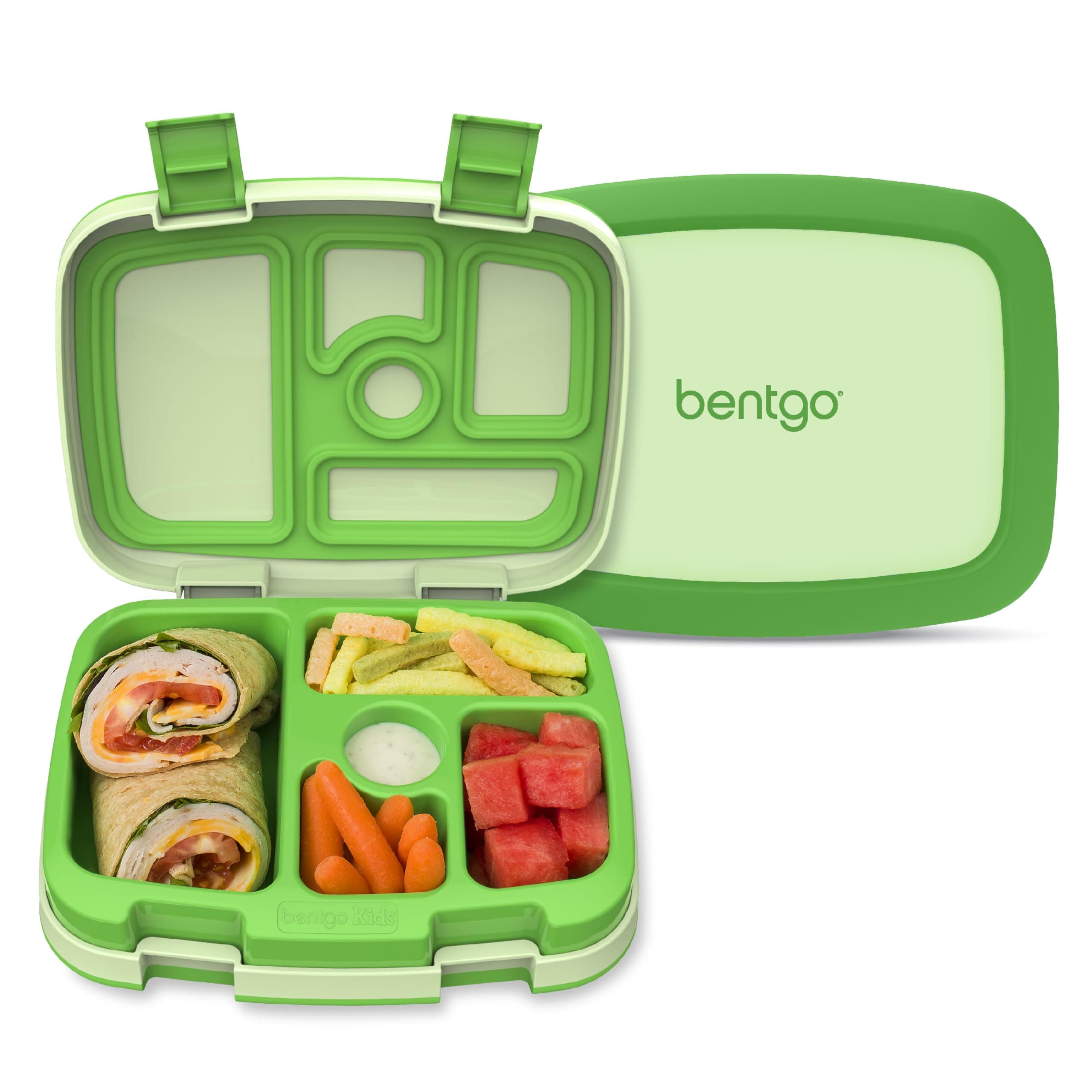 Bentgo kids lunchbox with 5 compartments, leak-proof Green
