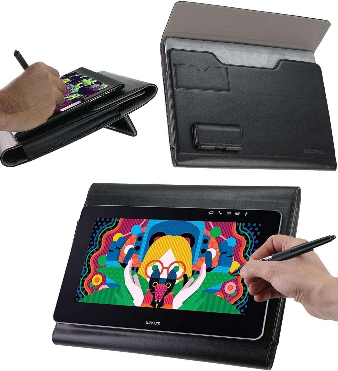 Leather Graphics Tablet Folio Case - Compatible with Parblo Coast 10