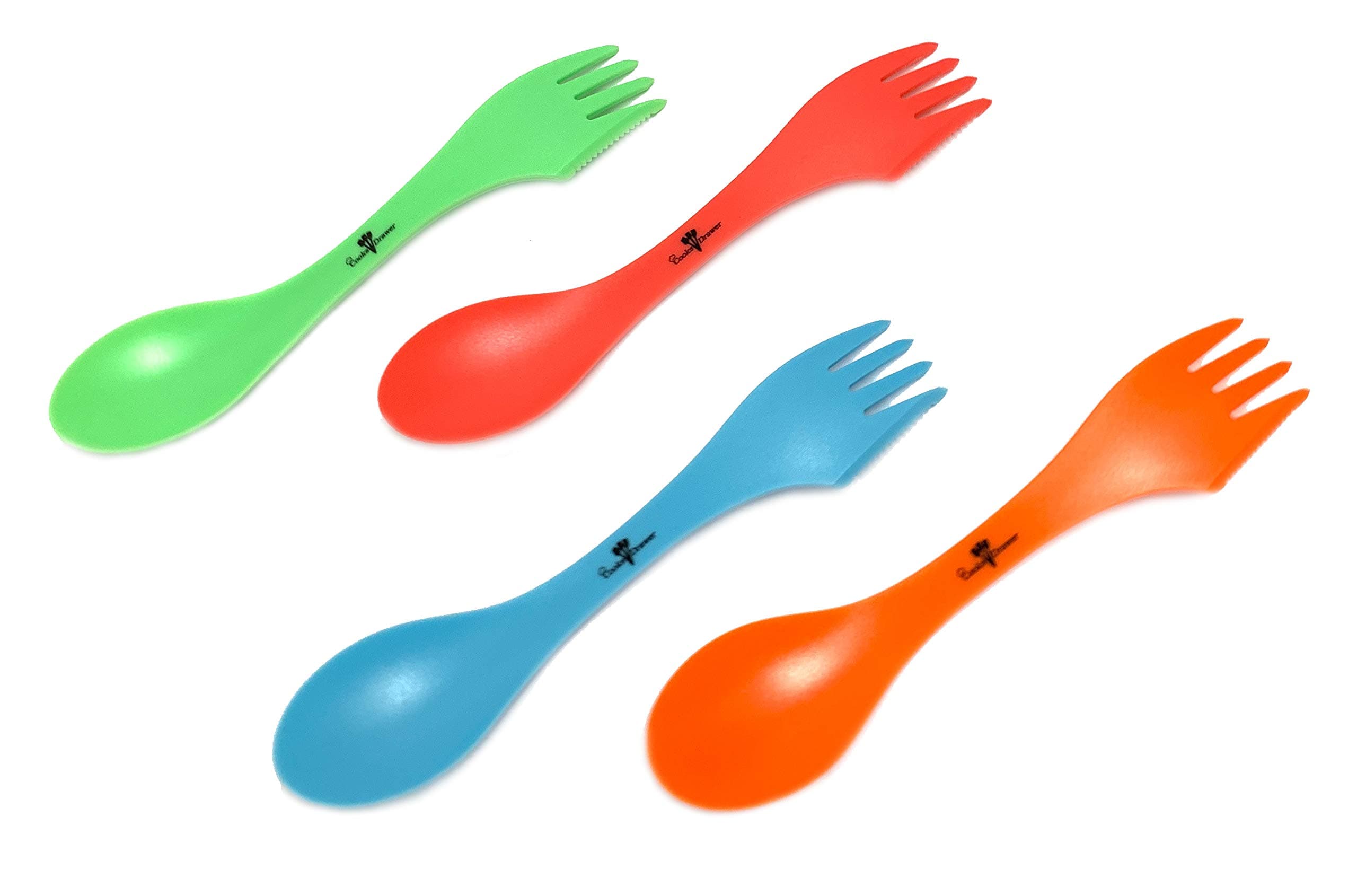Cooks Drawer Multi Color Spork 4 Pack Camping Flatware