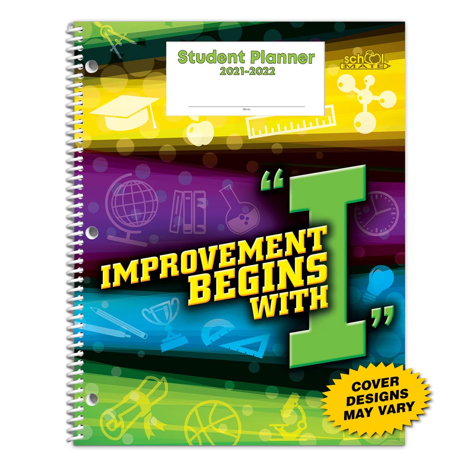 Dated Elementary Student Planner for 2021-22 Academic Year, School Mate Brand, 8.5"x11" Weekly Matrix Format