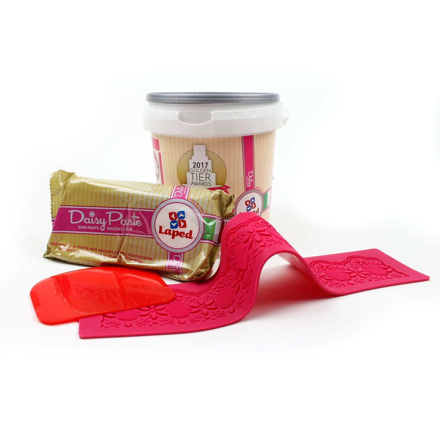 Laped Daisy Starter Kit: 1 Pack Daisy Paste 1.1 Lb, 1 Plastic Scraper & 1 Primavera Silicone Mat