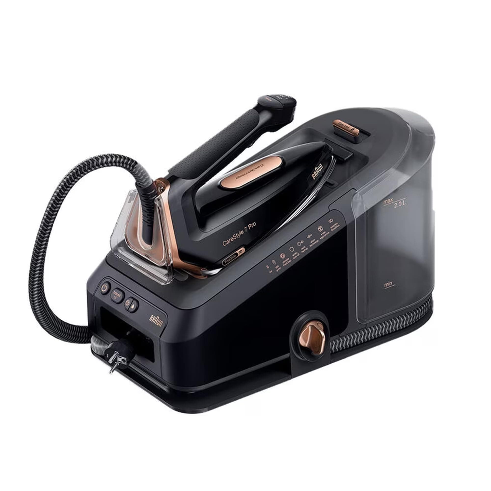 CareStyle 7 Pro Steam Generator Iron with FreeGlide 3D Technology, Smart iCareMode, Ironing, Anti Drip, Detachable 2L Water Tank, Auto-Off, 2700 Watts, IS 7286 Black