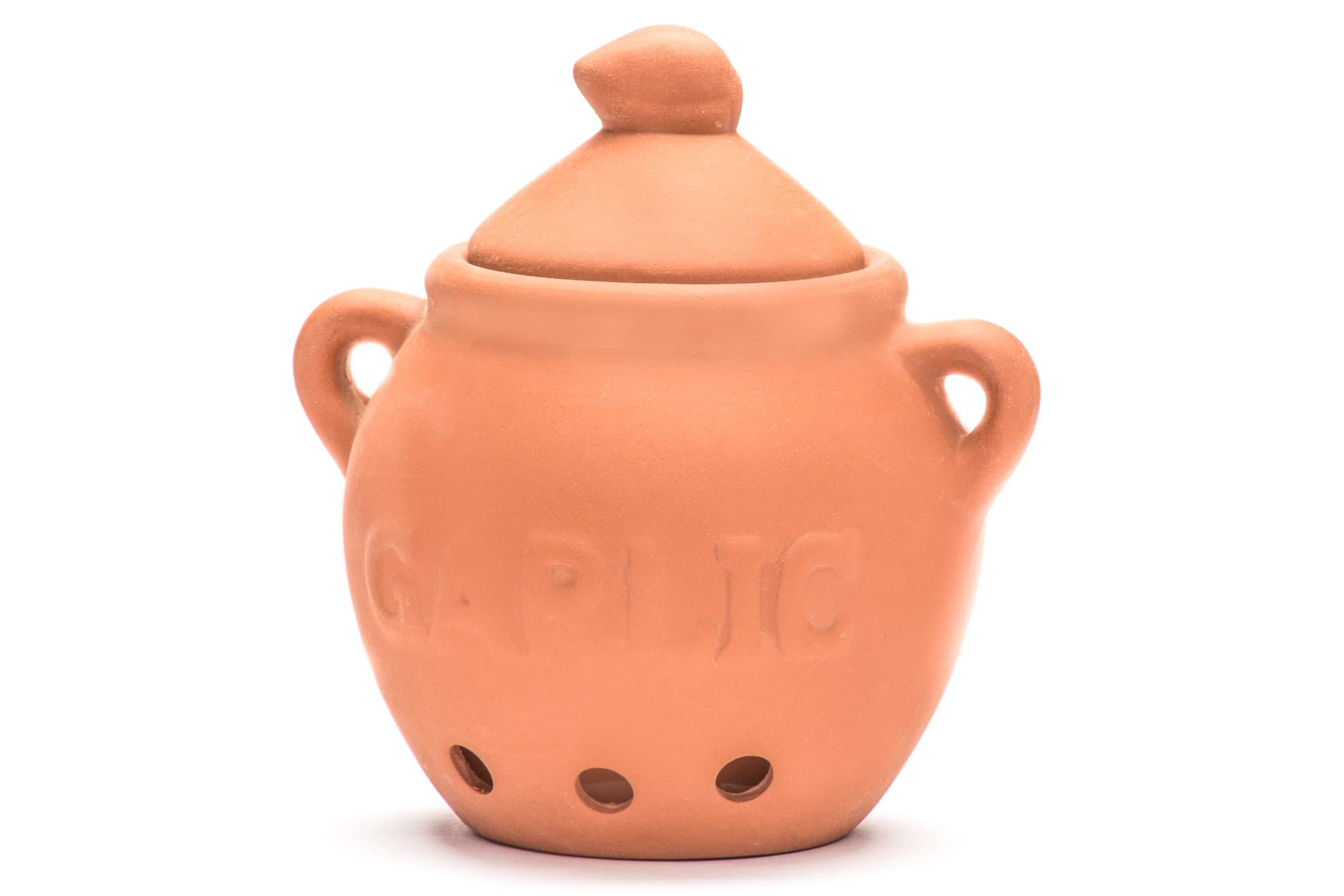 Garlic Keeper, Terra Cotta, Red, 4.25 x 5.25 x 5.25 inches