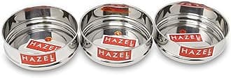 HAZEL Cooker Separator Small Size | 500 ml Each Mini Vessel for Cooker Set of 3 with Glossy Finish | Utensil Set Stainless Steel Cooker Dabba | Stackable Cooker Container Fits in 3 Litre Cooker