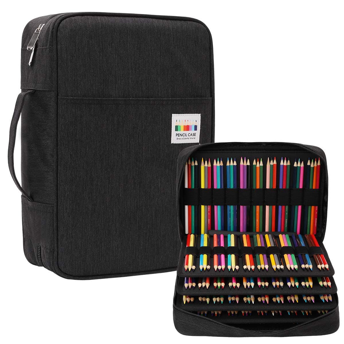 JAKAGO 304 Slots Colored Pencil Case Large Capacity Multi-Function Organizer for Colored Pencils/Gel Pens/Markers/Makeup Brushes