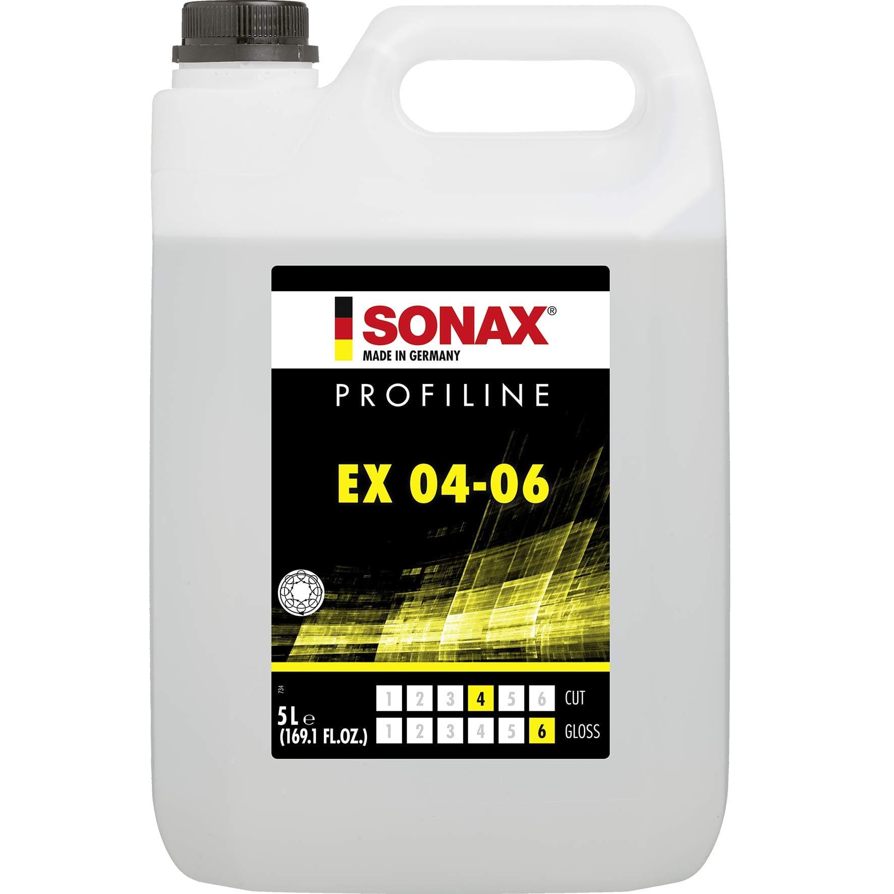 SONAX EX 04-06 Dual Action Polishing Compound | One-Step Medium Cut & High Gloss Finish | Removes Swirls, Water Spots & Oxidation | DA Polisher Safe | Silicone-Free & VOC Compliant | 242500 | 5L