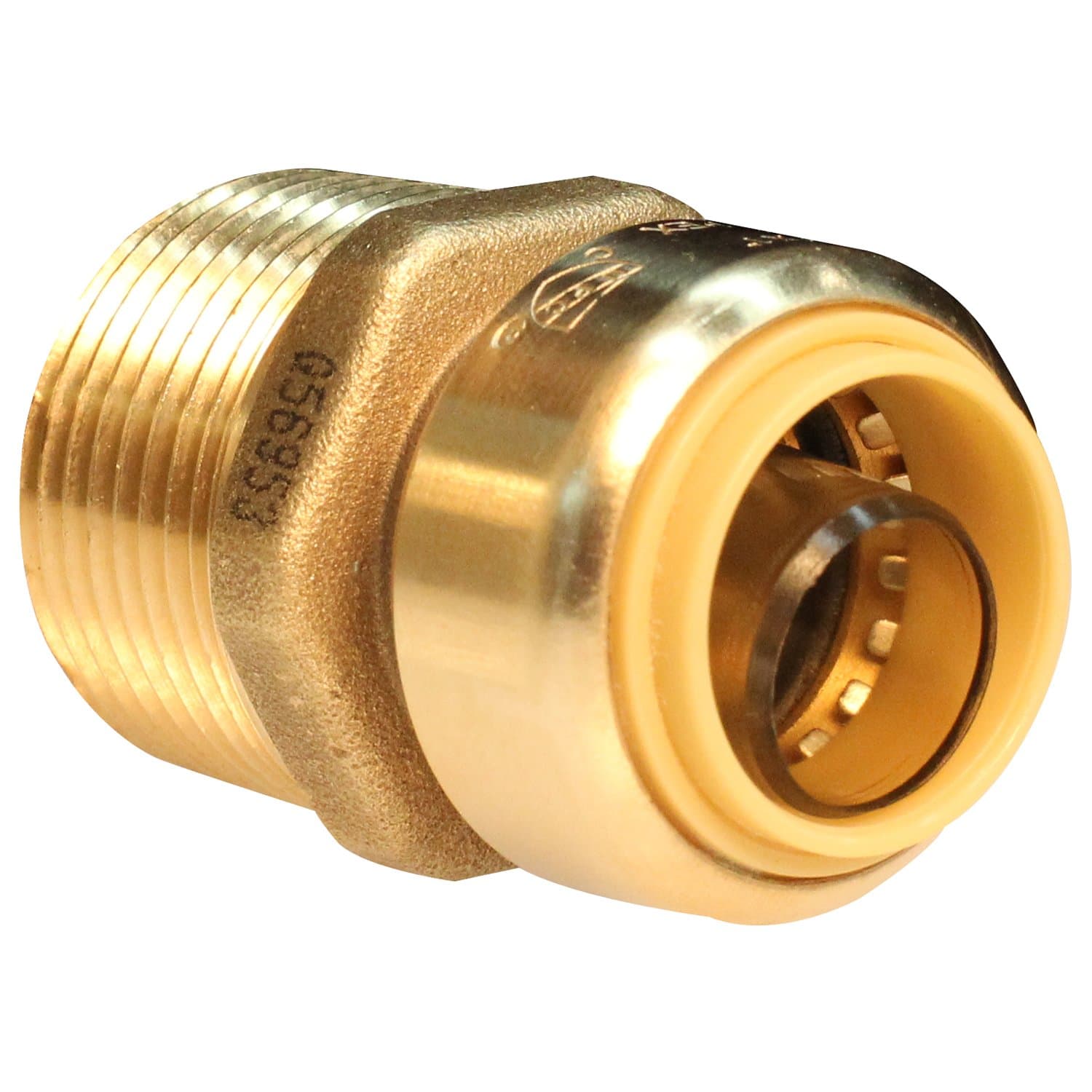 Push Connect PC842M 1/2-Inch Push by 3/4-Inch MNPT, Brass Push Fit Straight Male Coupling