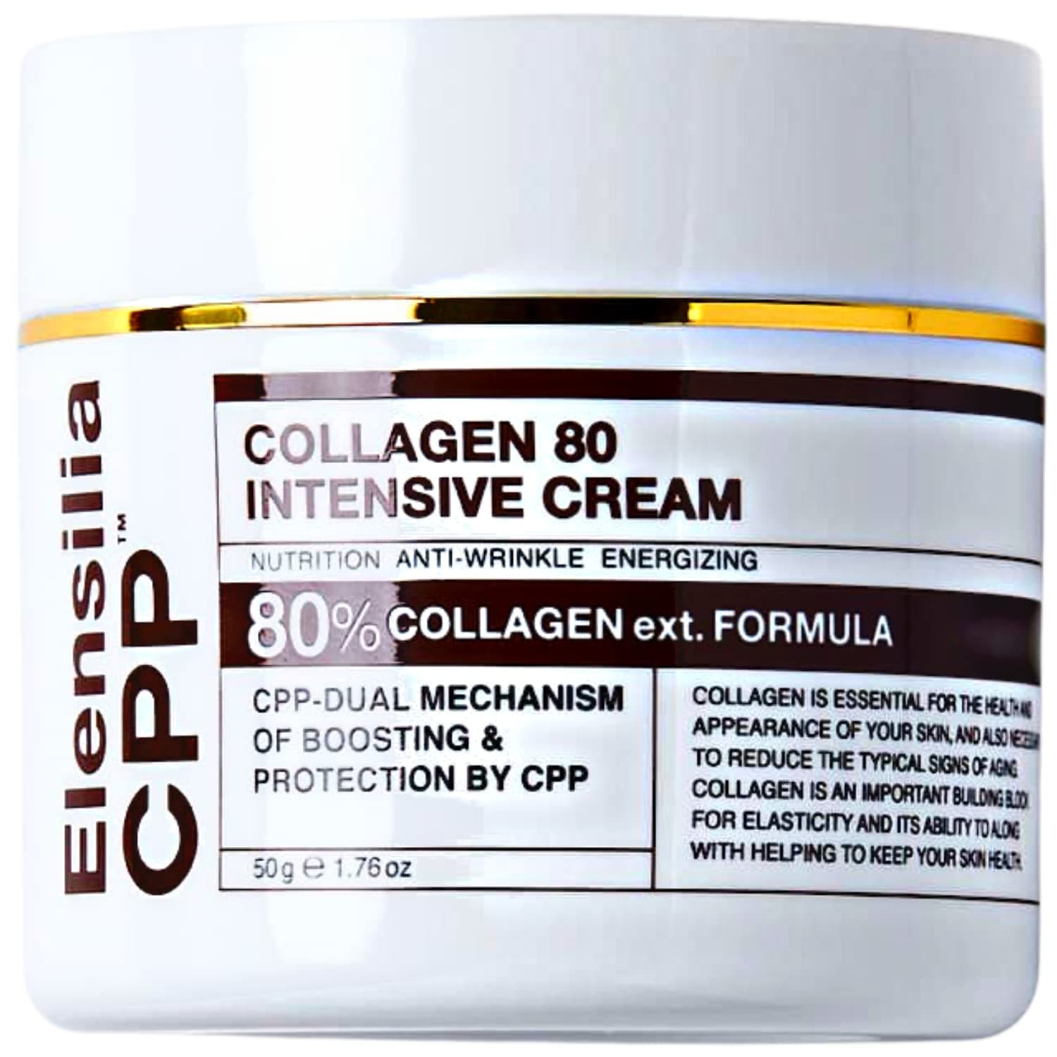 Elensilia CPP Cream 1.76 Fl. Oz. - Adenosine, Botanical Extracts for Plumping, Firming, Hydrating, Moisturizing (Collagen)