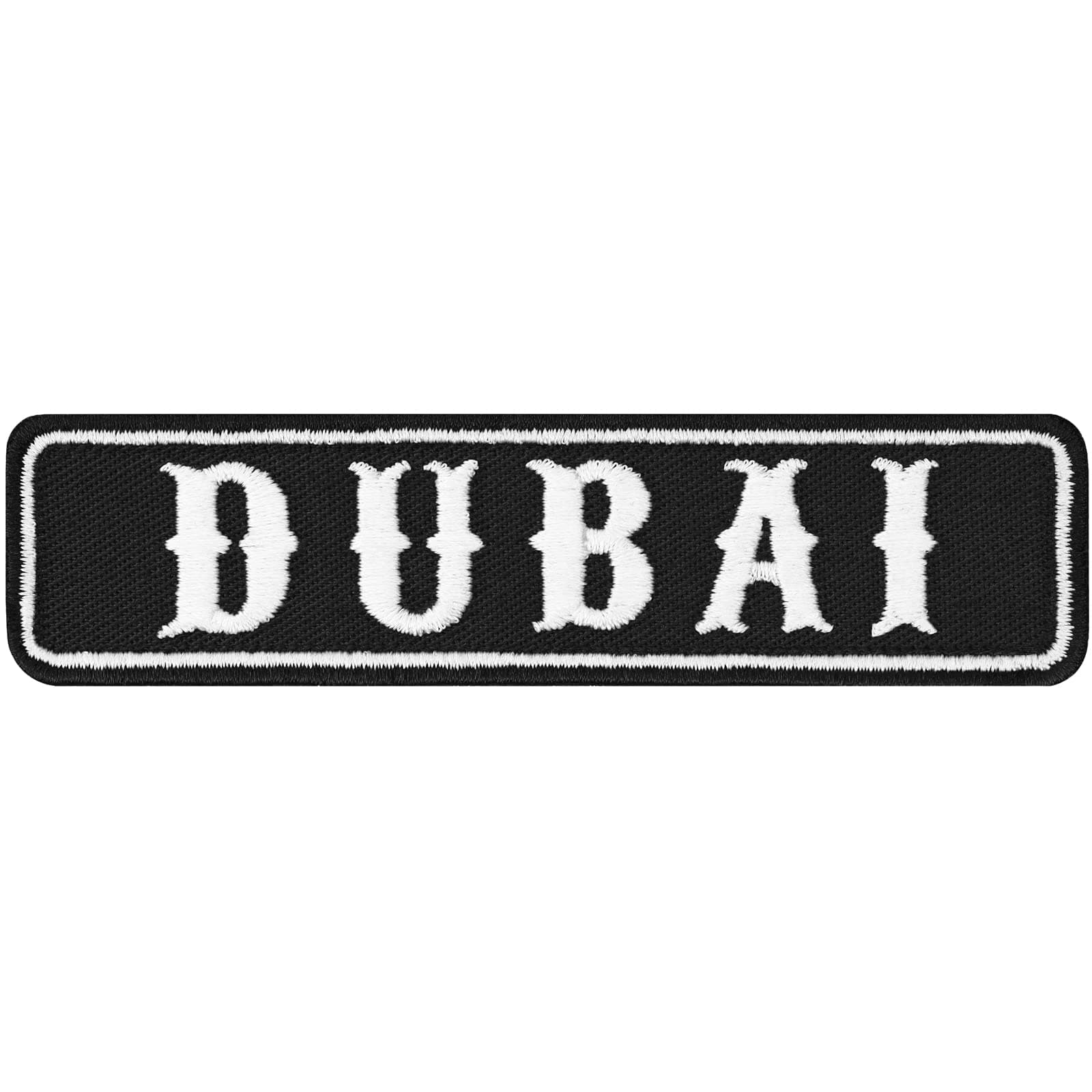 Dubai Patch Biker Rankpatch United Arab Emirates Motorcycle Patch Applique to sew on or Iron on | Dubai Badge for All Fabrics and Leather | Sticker for Clothing | 3.94x0.98 in