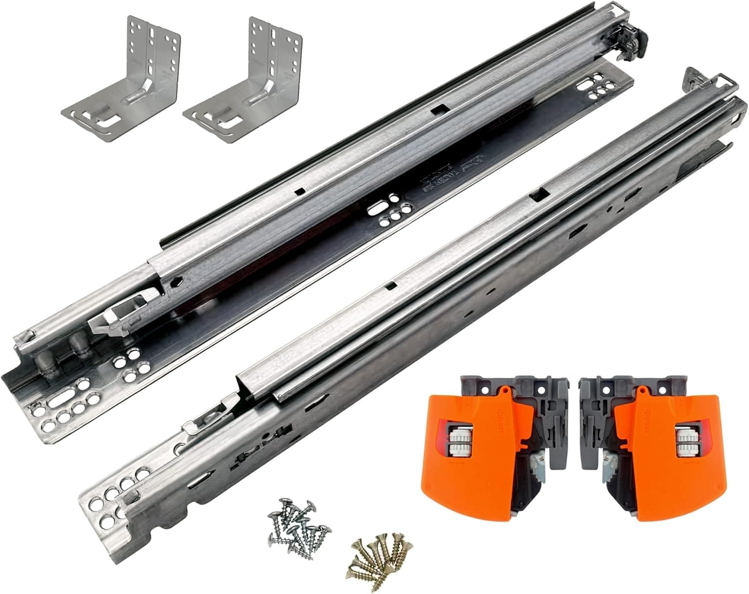 21 Inch Undermount Drawer Slide. (Soft Close, Full Extension, Concealed). Model: 563F5330B (100 Lbs. Weight Capacity), for 3/4 inch Thick Drawers. (Pair)