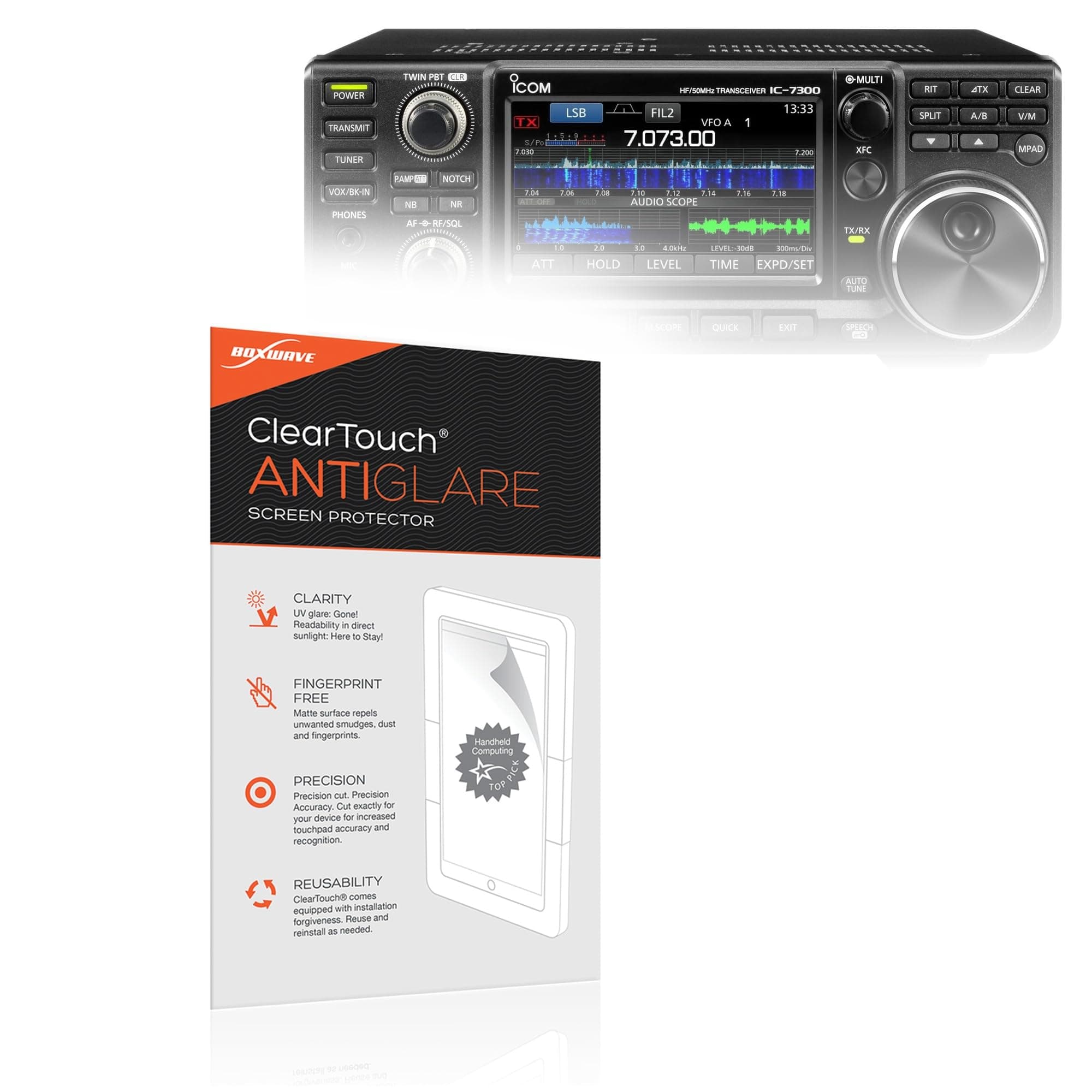 Screen Protector Compatible with Icom IC-7300 - ClearTouch Anti-Glare (2-Pack), Anti-Fingerprint Matte Film Skin