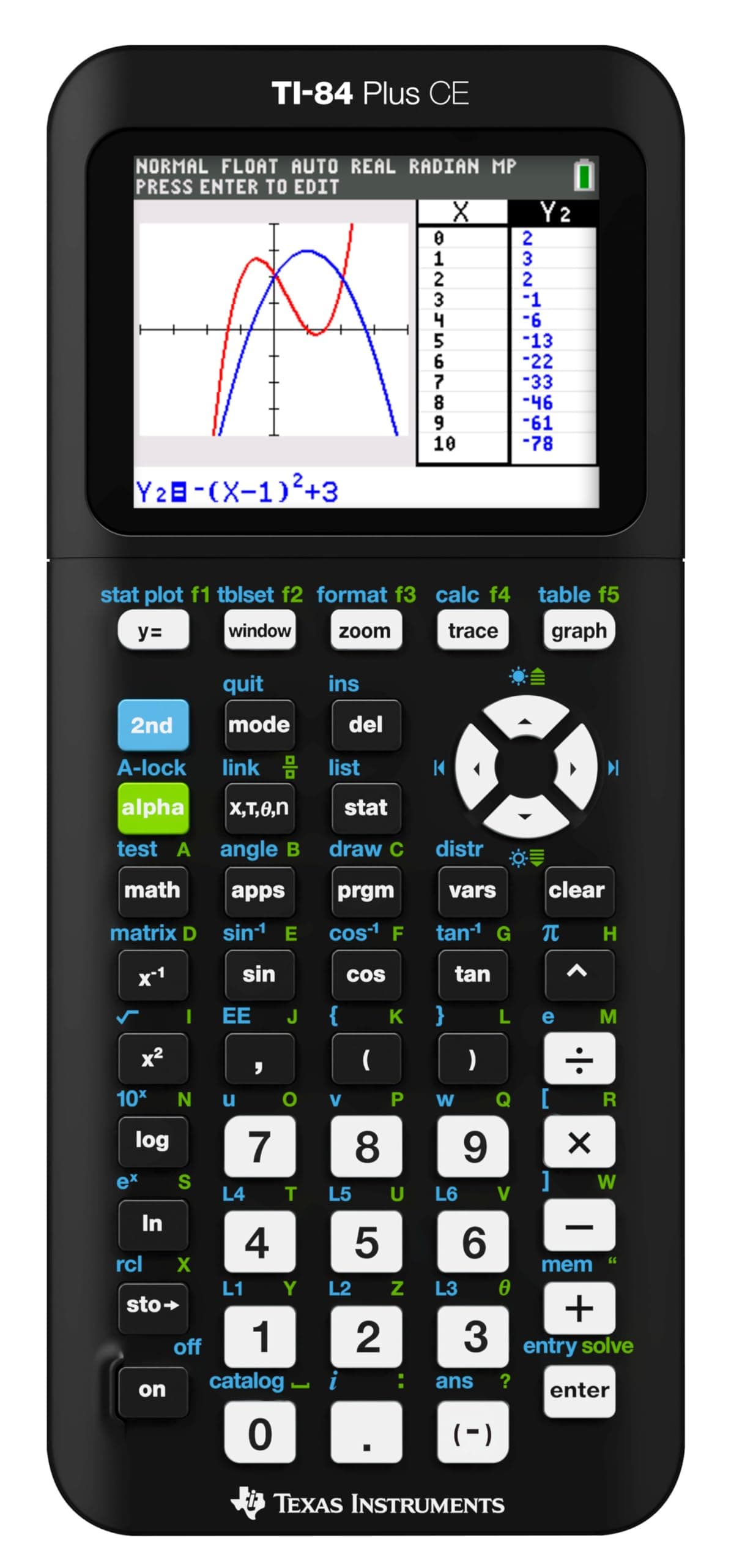TI-84 Plus CE Color Graphing Calculator, Black