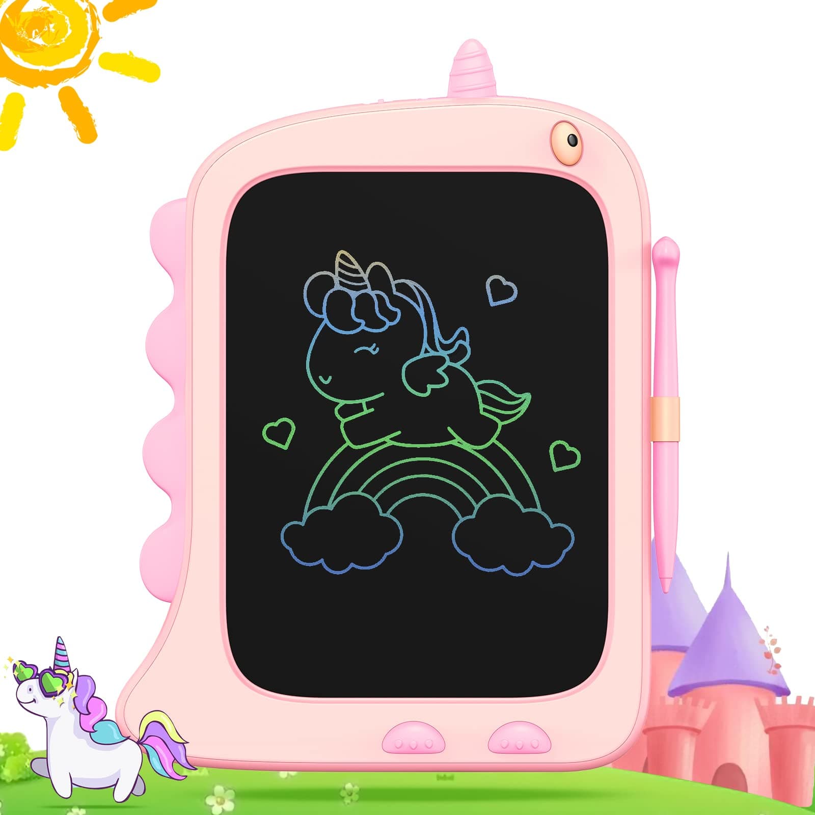 - ORSEN 8.5 Inch LCD Doodle Board Tablet for Girls - Unicorn Drawing Pad for Kids 2-7 Years Old - Travel Toy Birthday Gift