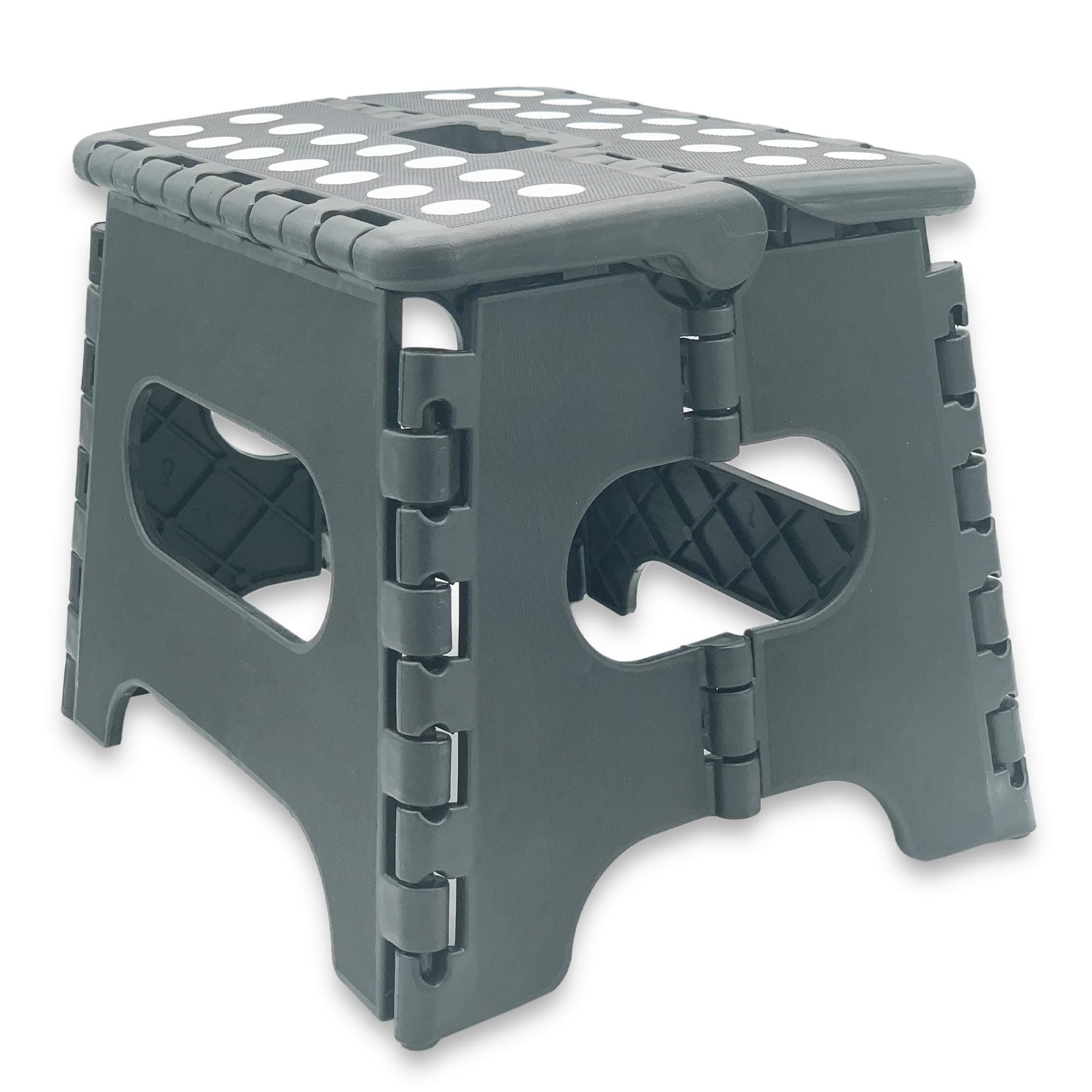 Abrus Mini Super Strong Folding Step Stool - 18cm Height Holds Upto 80Kgs, Lightweight, Foldable, Safe & Skid Resistant (Black)