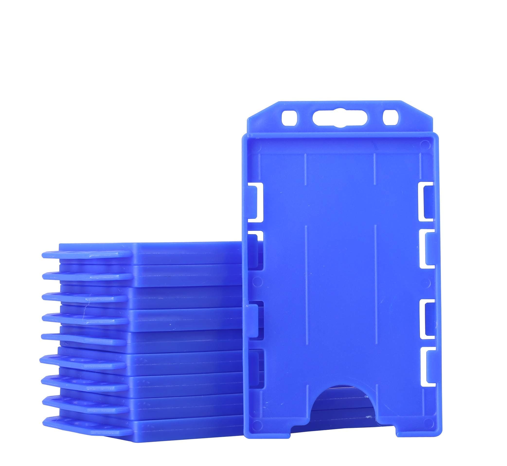 2-Sided Open Faced Rigid ID Card Holder Pack of 10 (Blue)