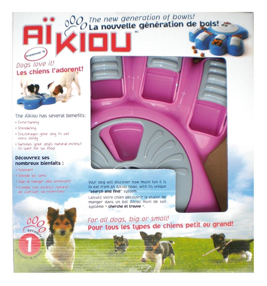 Aikiou Interactive Dog Bowl, Pink