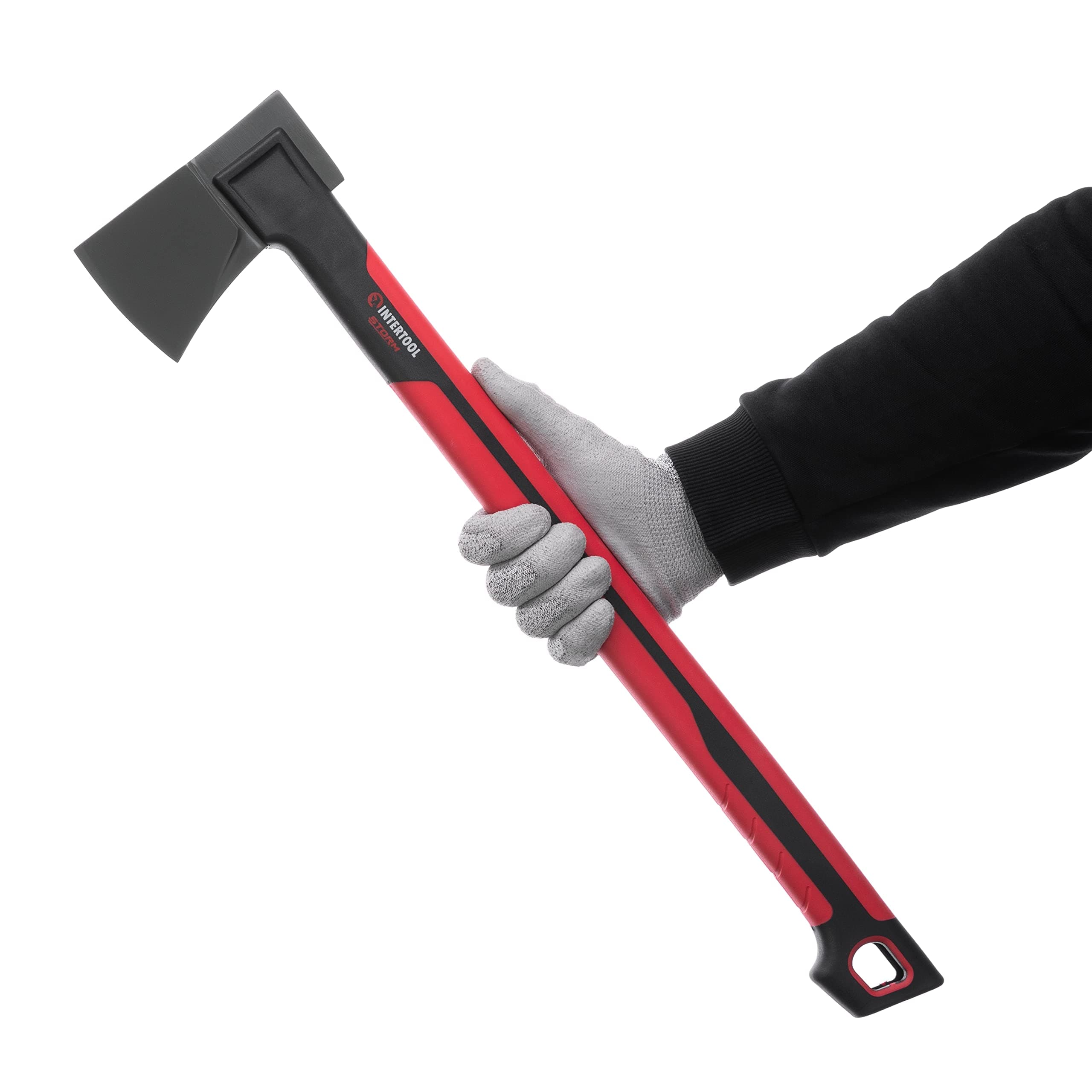 24” Mid-Size Scout Axe, Long Camp Hatchet, Splitting, Chopping, Felling, Kindling, Survival, Shock Absorbing MAX Grip Handle, Sheath, Storm HT08-0293